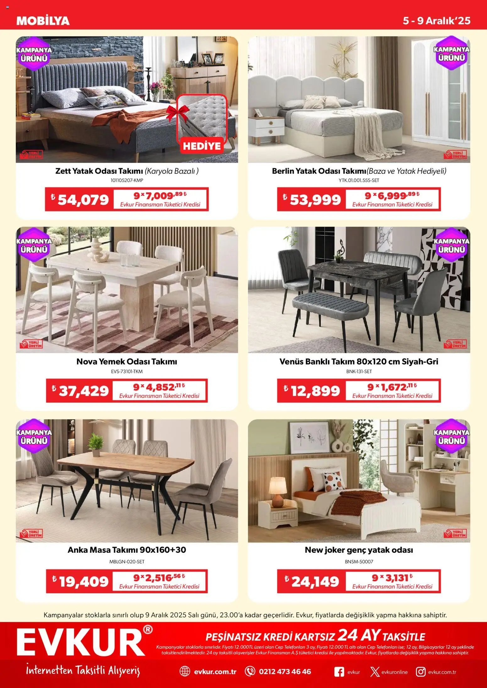 Evkur tarihli katalog 05 1212 2025 Muhteşem Fırsatlar