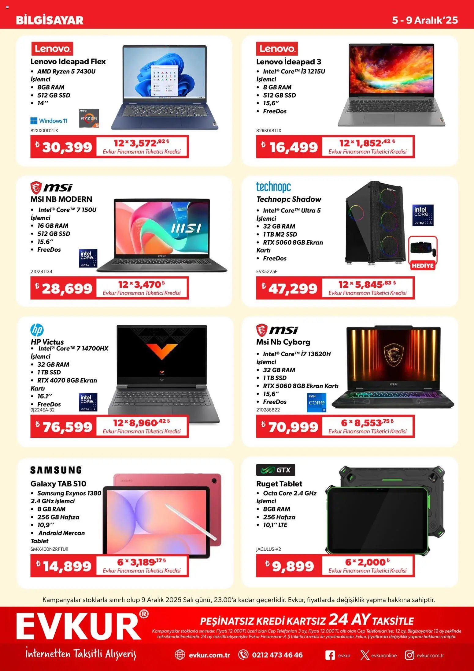 Evkur tarihli katalog 05 1212 2025 Muhteşem Fırsatlar