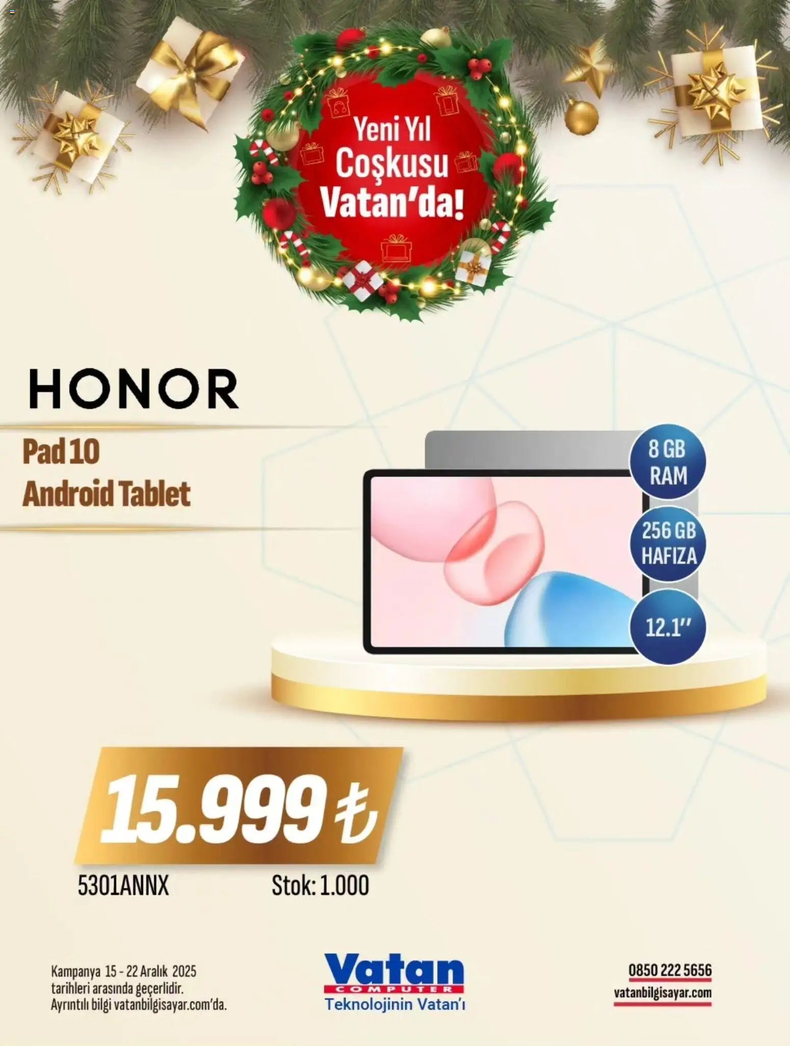 Vatan Bilgisayar tarihli katalog 15 1212 2025 İndirim