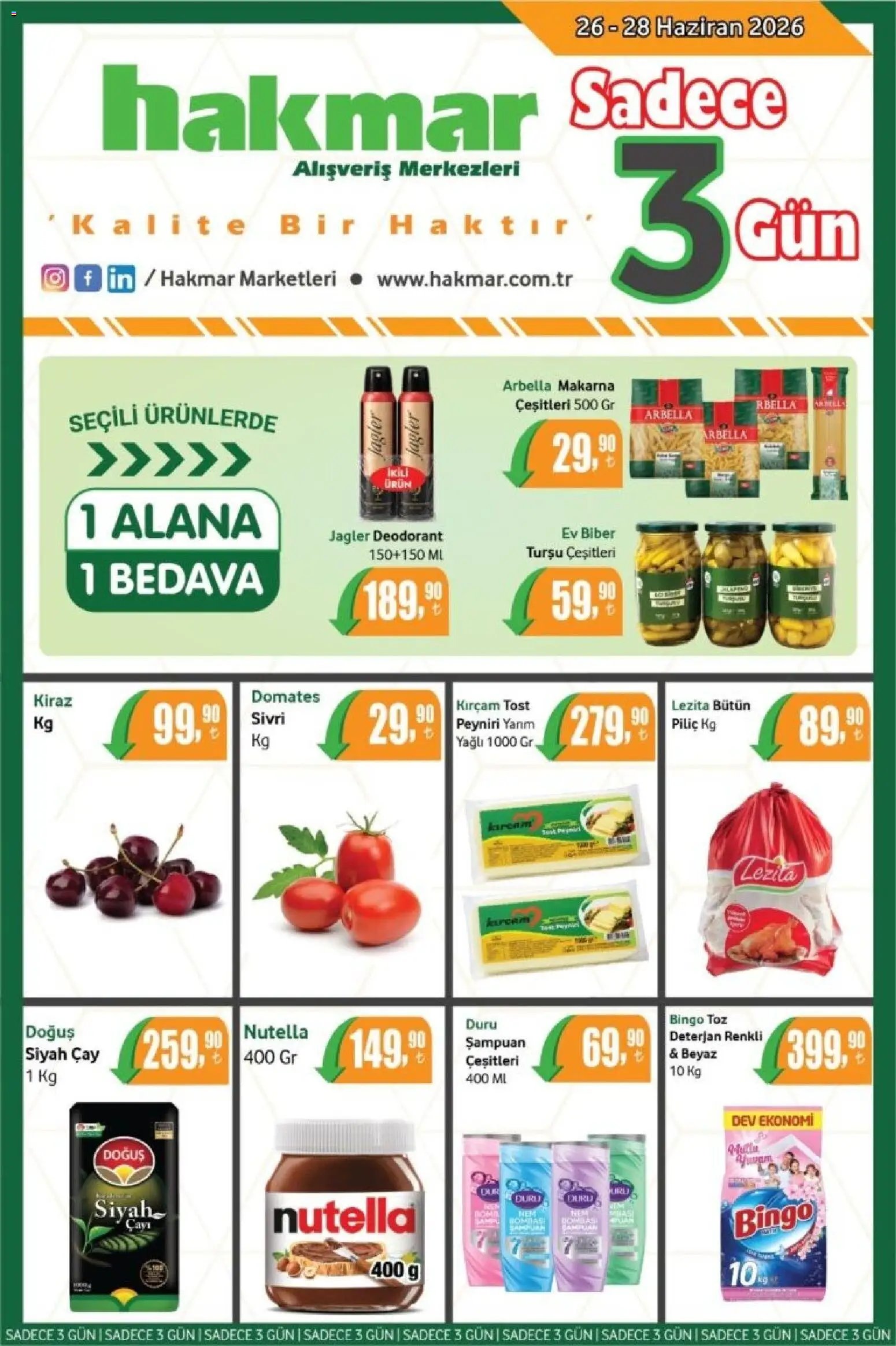 Hakmar tarihli katalog 26 0606 2026 Hakmar - Katalog Sadece 3 Gün