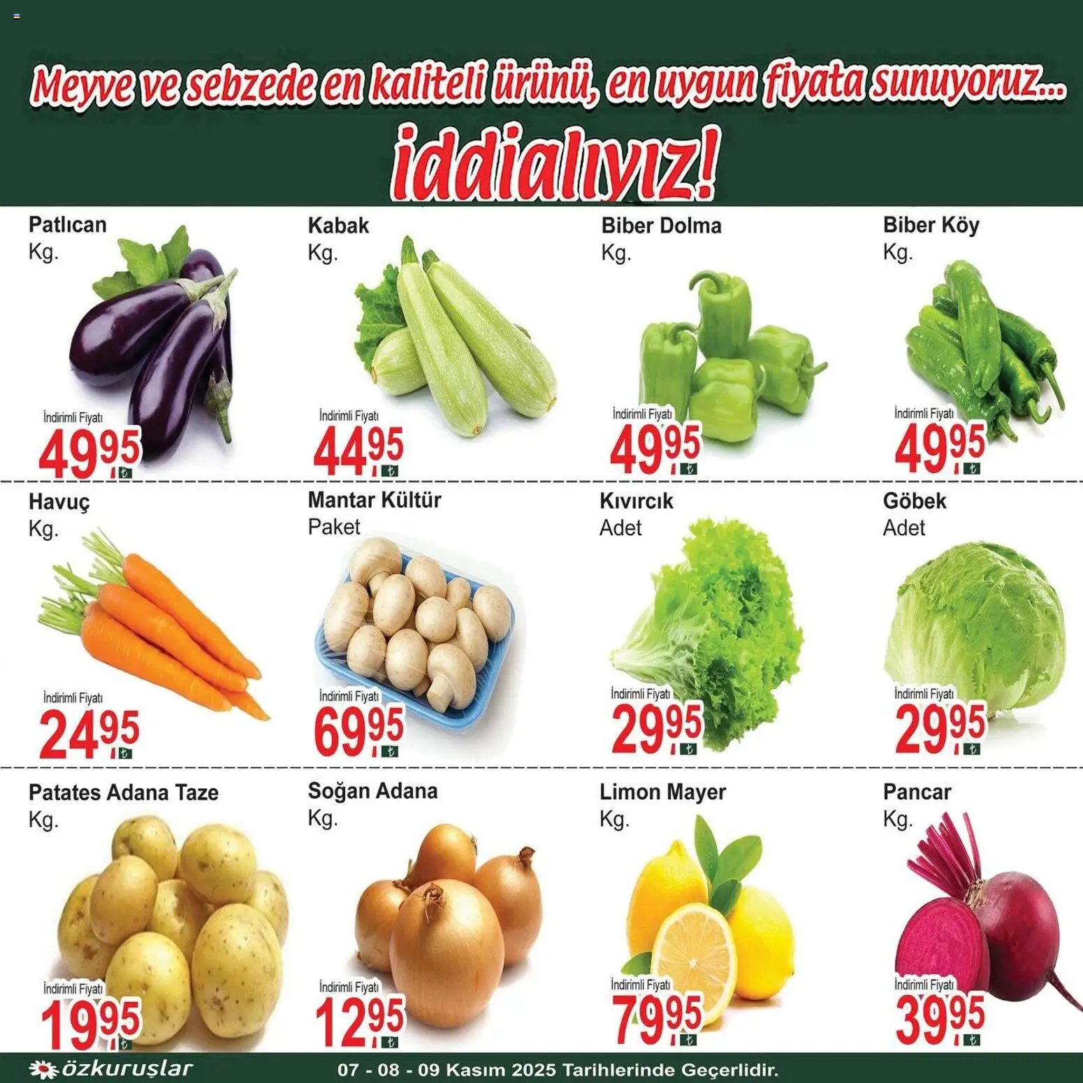 Özkuruşlar tarihli katalog 07 1111 2025 Meyve Sebze