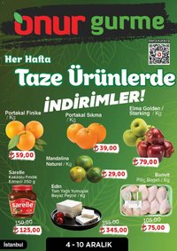 Onur Market tarihli katalog 04 1212 2025 Katalog Gurme - Istanbul