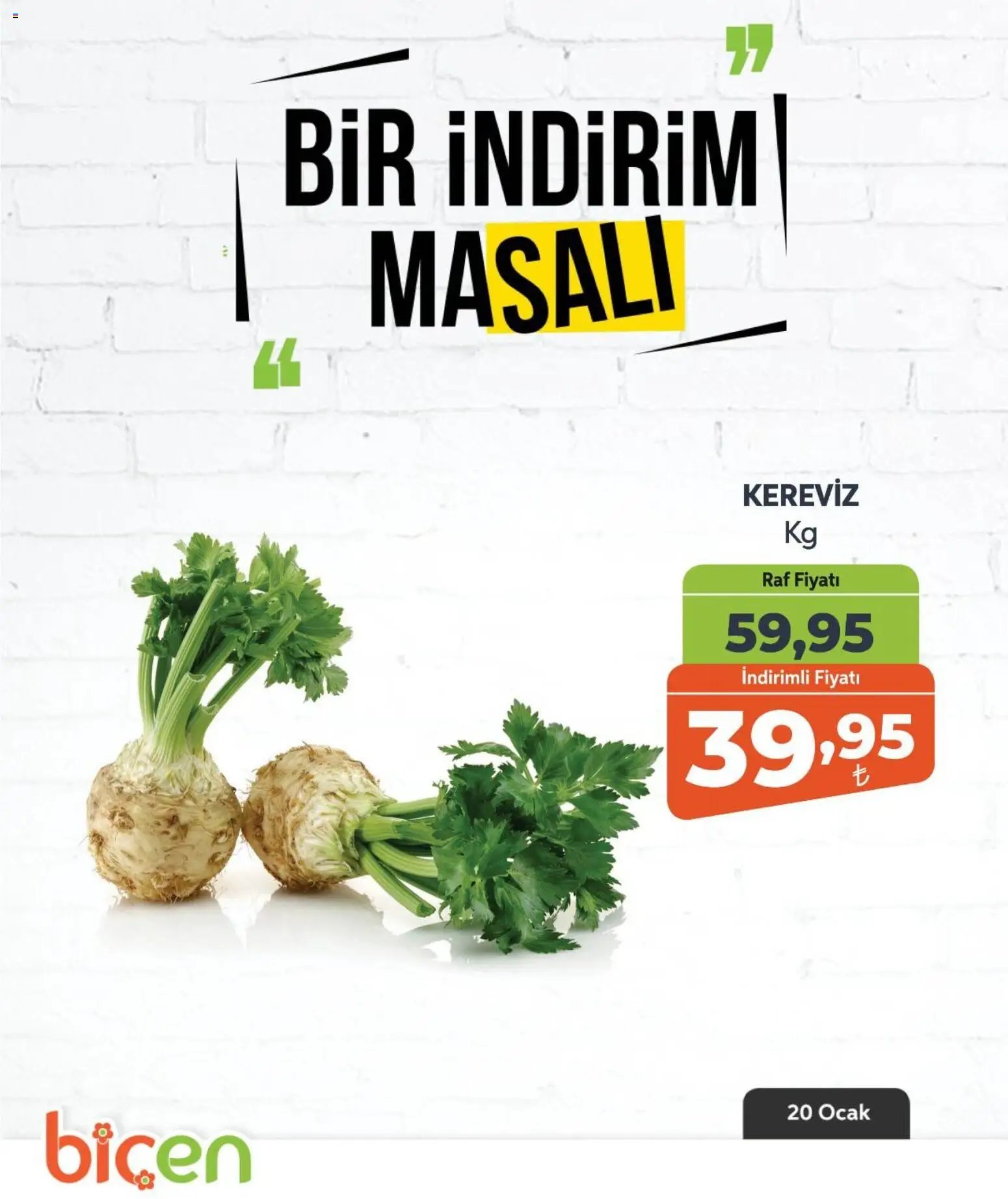 Biçen Market tarihli katalog 20 0101 2026 Bir İndirim MaSalı - sebze
