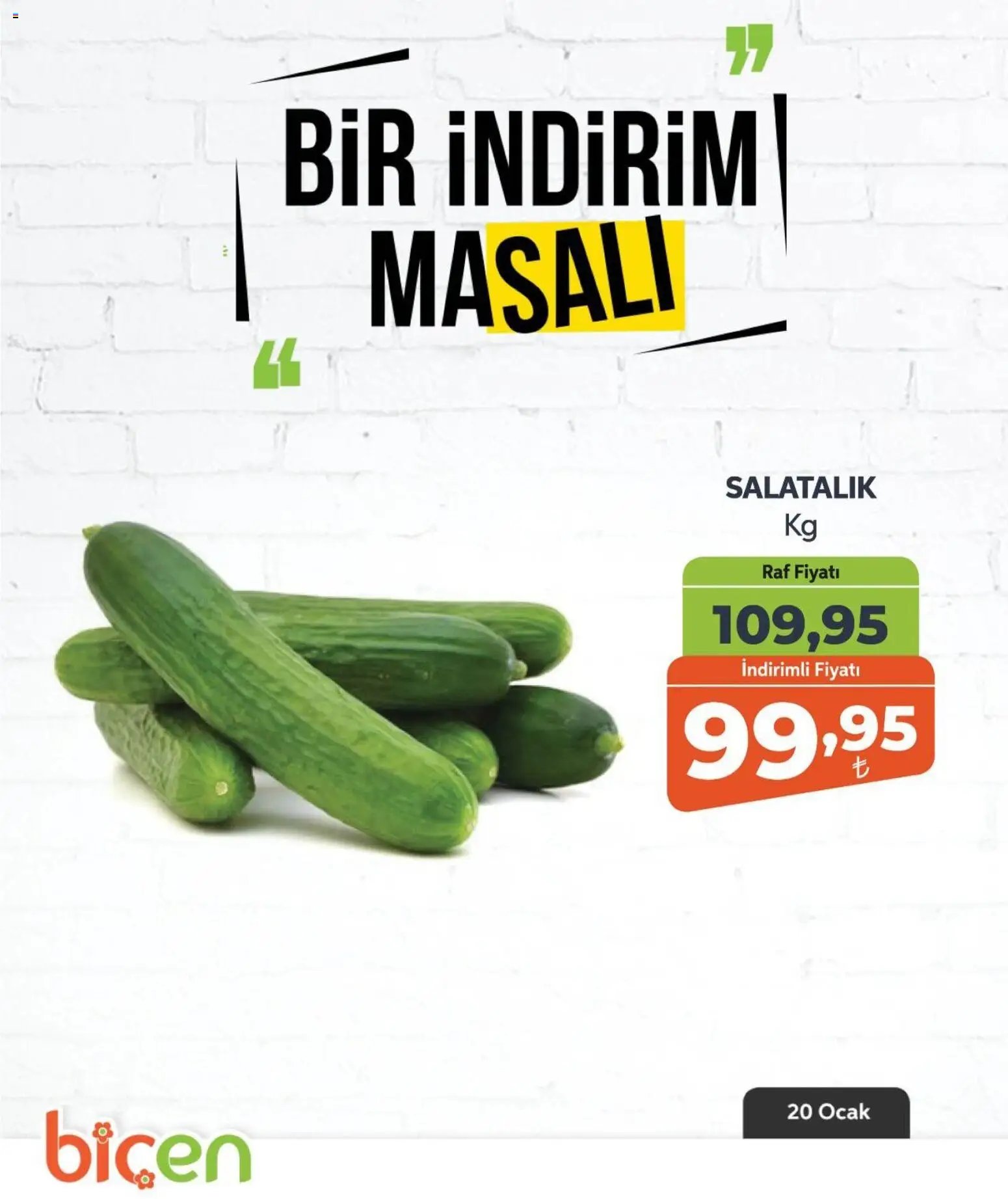 Biçen Market tarihli katalog 20 0101 2026 Bir İndirim MaSalı - sebze
