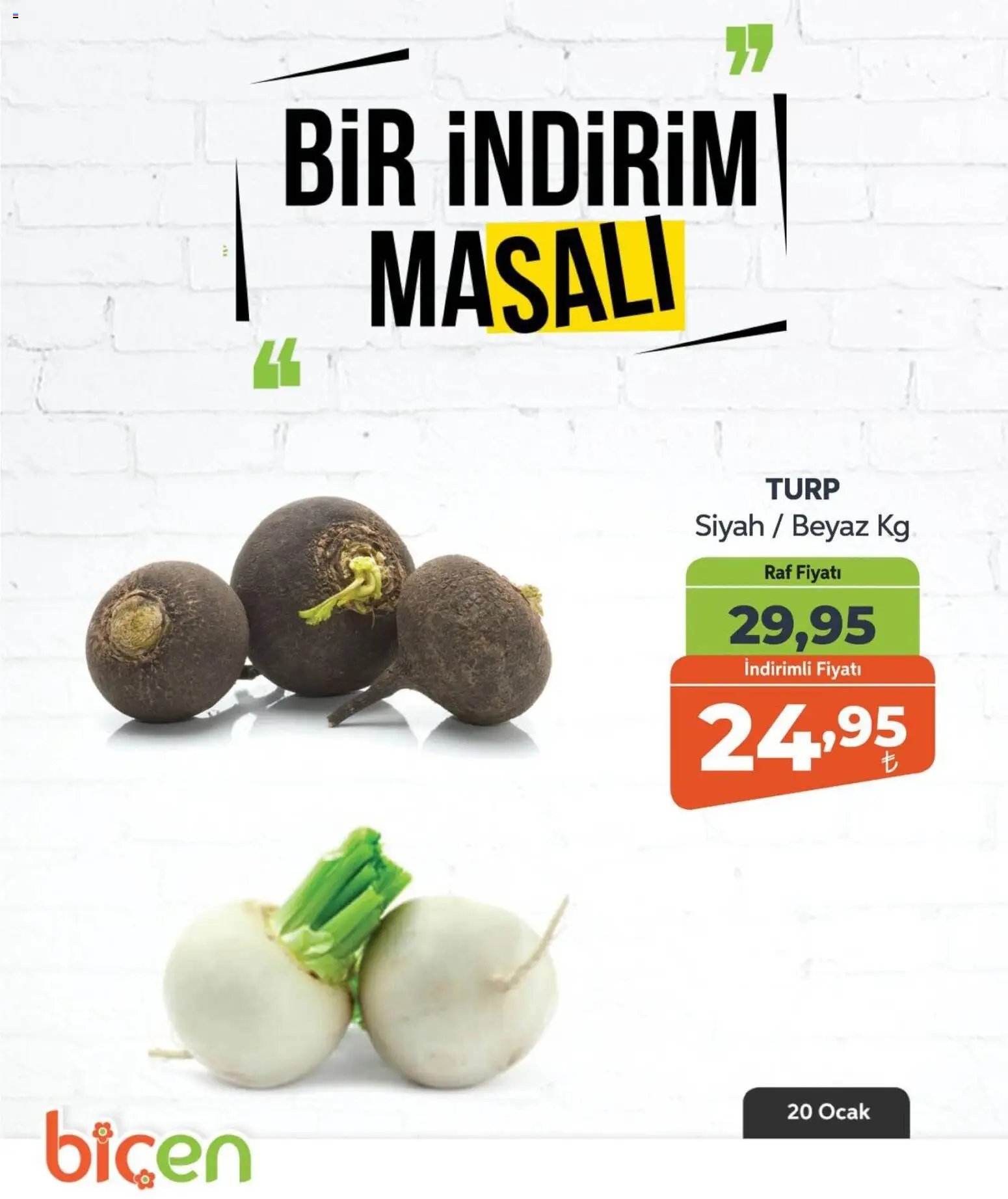 Biçen Market tarihli katalog 20 0101 2026 Bir İndirim MaSalı - sebze