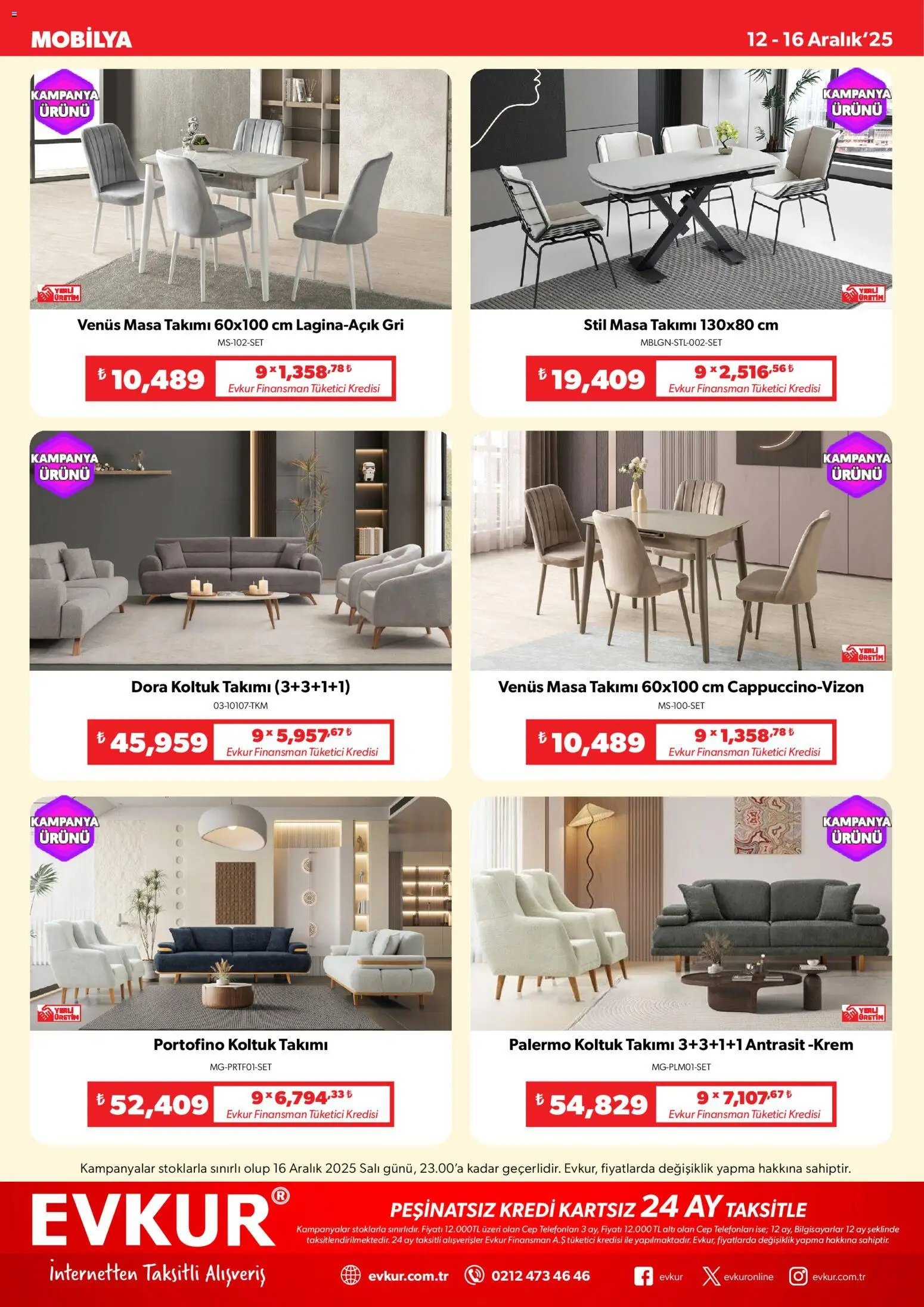 Evkur tarihli katalog 12 1212 2025 Muhteşem Fırsatlar