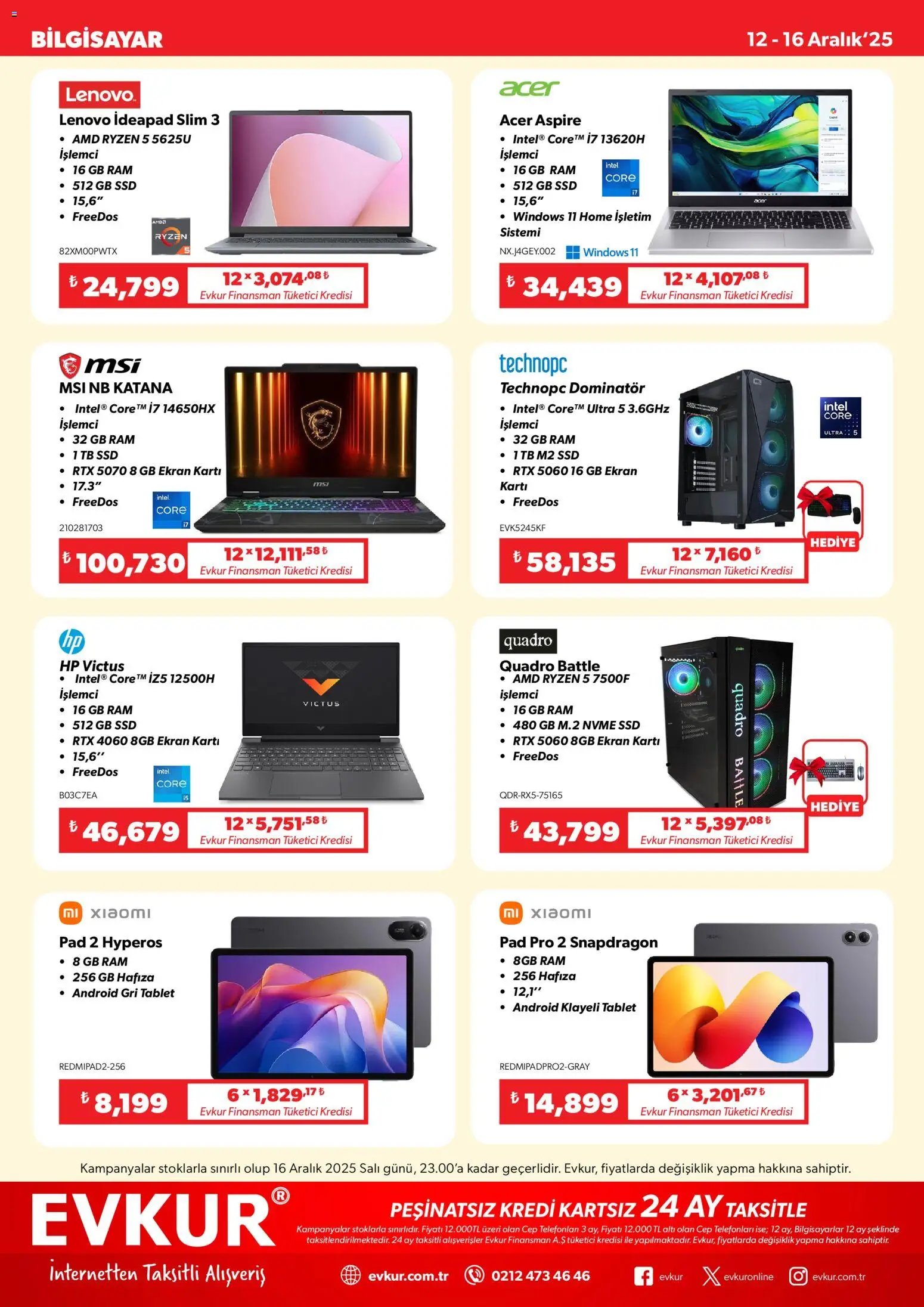 Evkur tarihli katalog 12 1212 2025 Muhteşem Fırsatlar