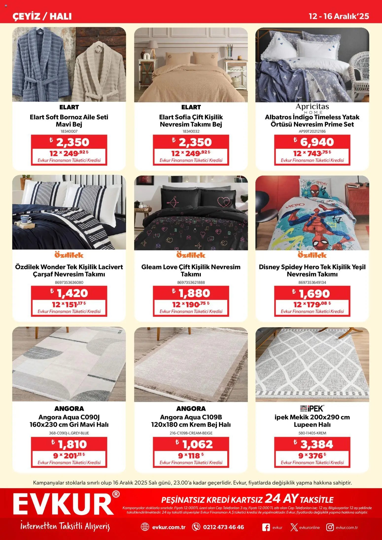 Evkur tarihli katalog 12 1212 2025 Muhteşem Fırsatlar