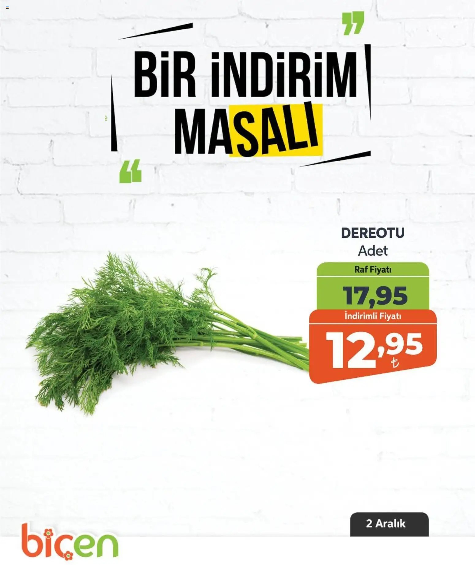 Biçen Market tarihli katalog 02 1212 2025 Bir İndirim MaSalı - sebze