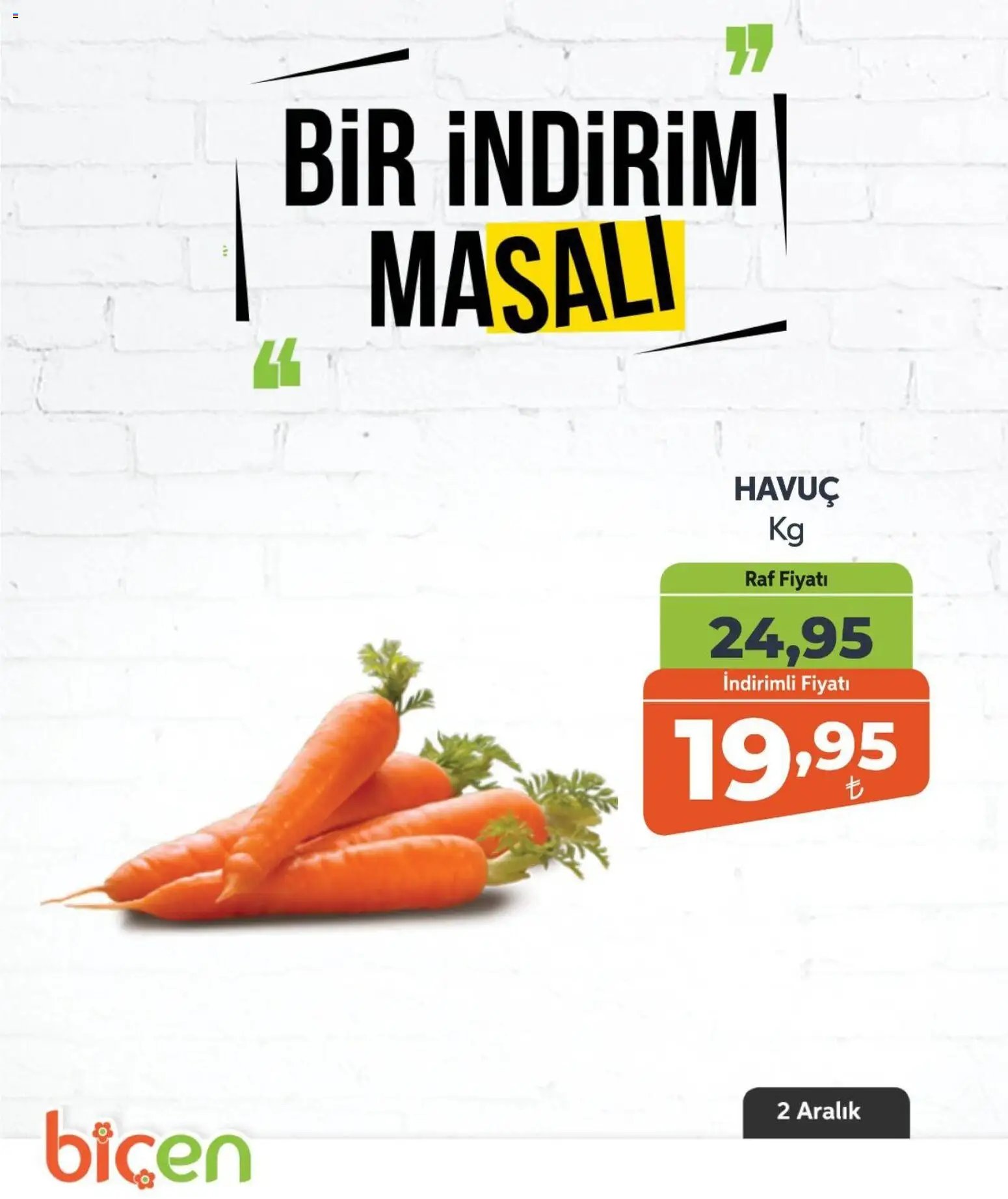 Biçen Market tarihli katalog 02 1212 2025 Bir İndirim MaSalı - sebze