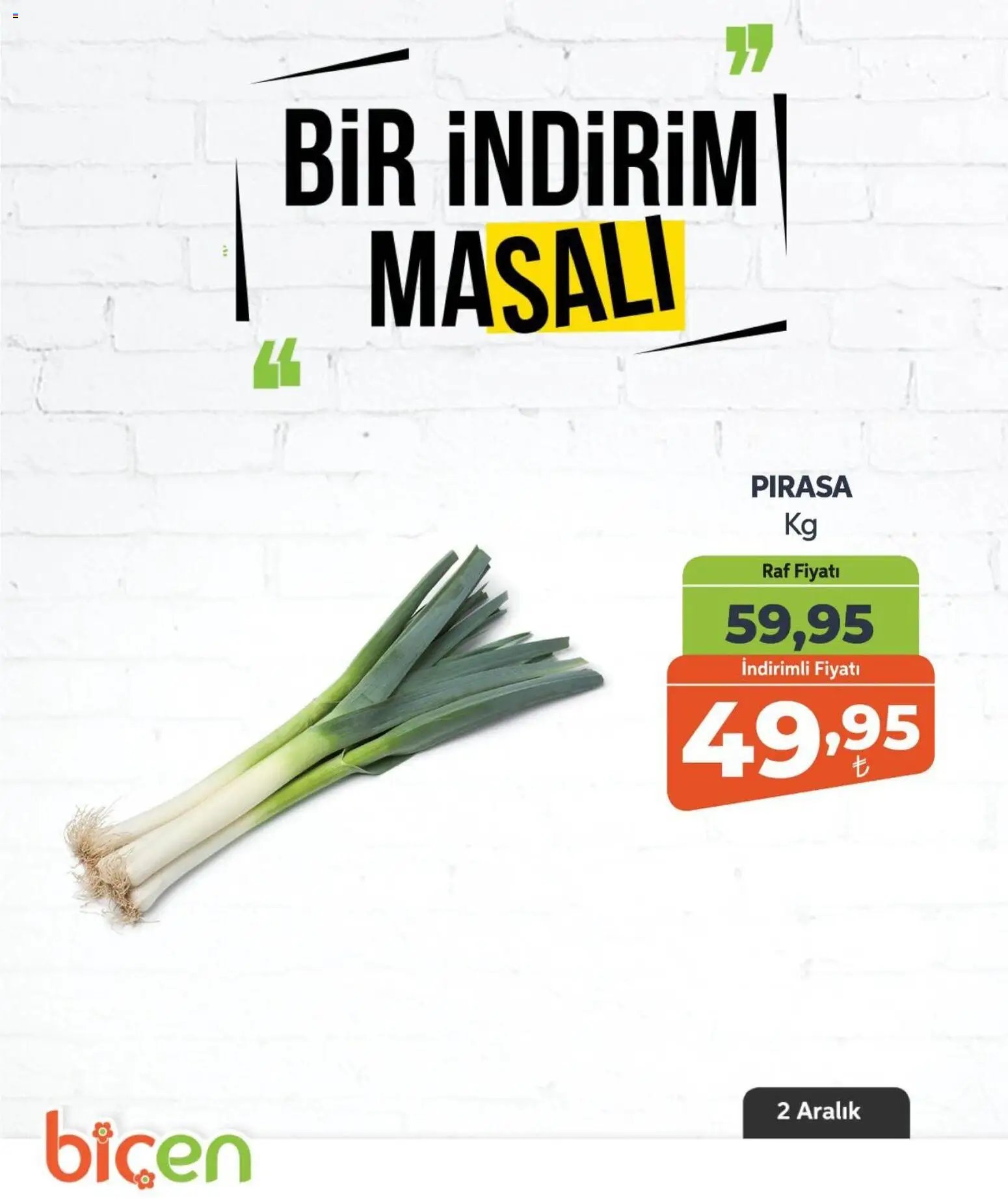 Biçen Market tarihli katalog 02 1212 2025 Bir İndirim MaSalı - sebze