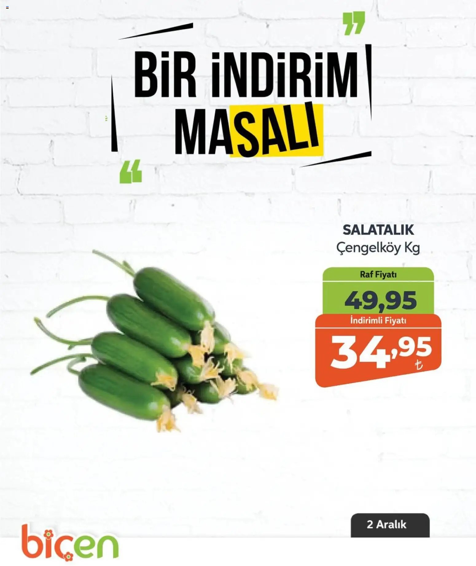 Biçen Market tarihli katalog 02 1212 2025 Bir İndirim MaSalı - sebze