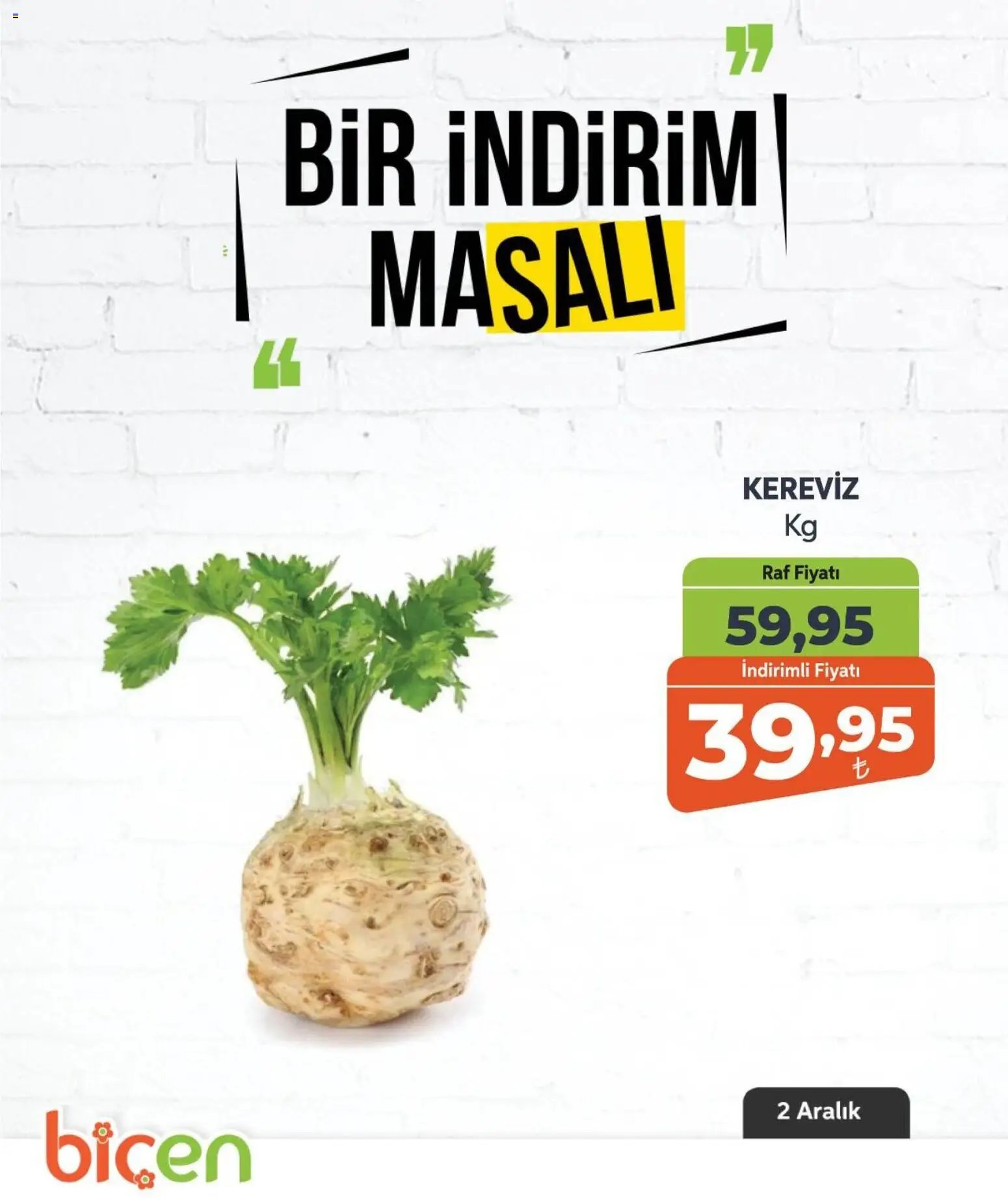 Biçen Market tarihli katalog 02 1212 2025 Bir İndirim MaSalı - sebze