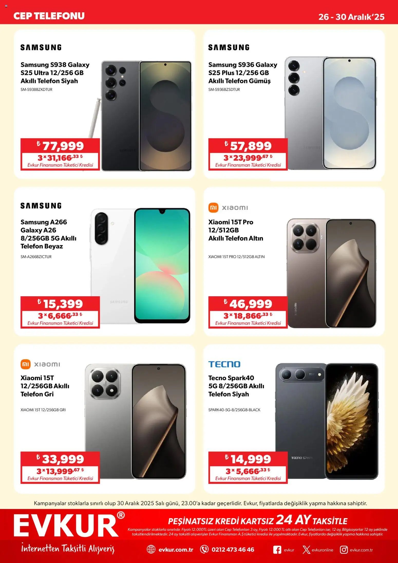 Evkur tarihli katalog 26 1212 2025 Muhteşem Fırsatlar