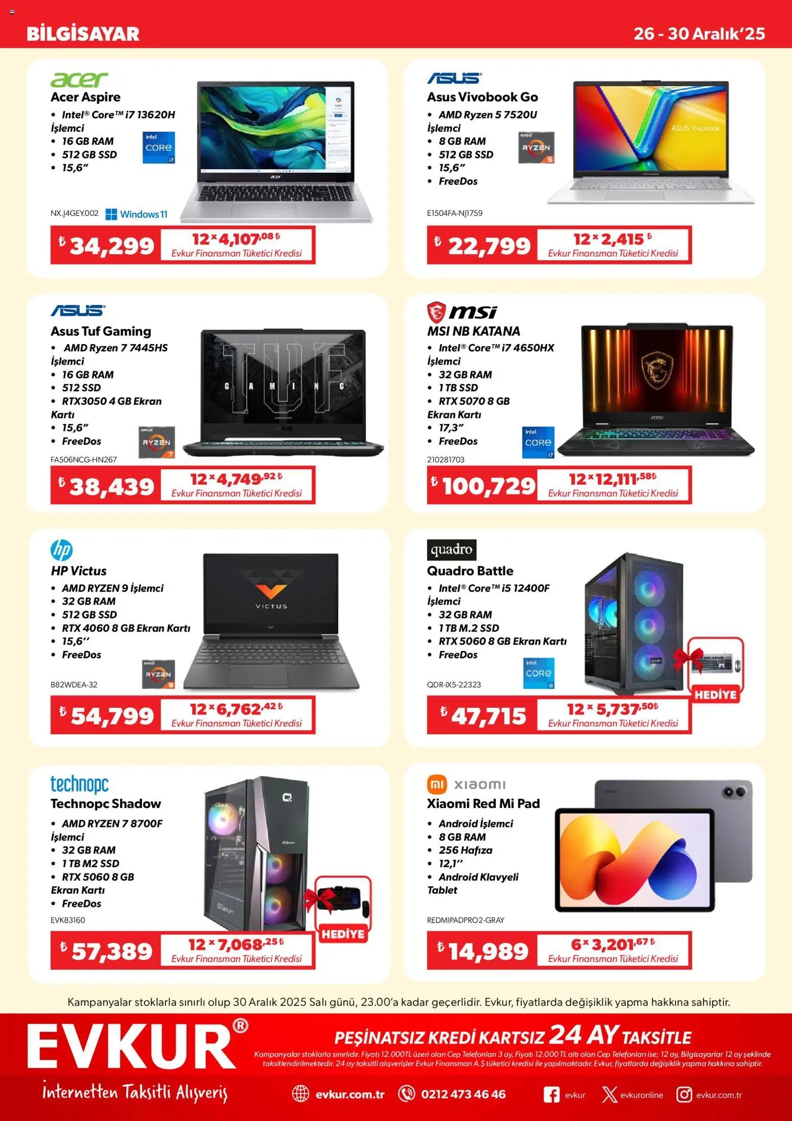 Evkur tarihli katalog 26 1212 2025 Muhteşem Fırsatlar