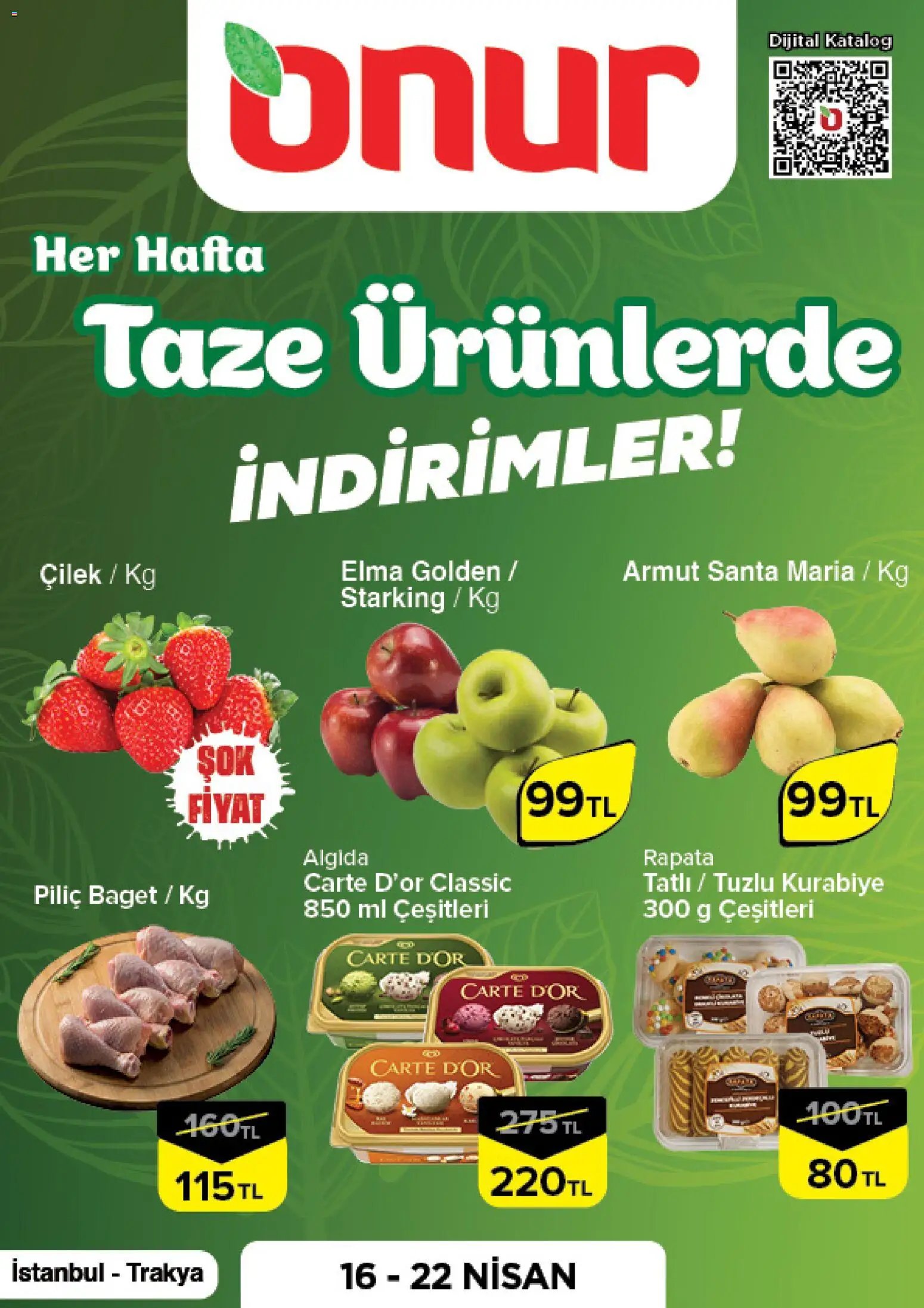 Onur Market tarihli katalog 16 0404 2026 Onur Market - Taze Ürünlerde İndirimler - İstanbul & Trakya