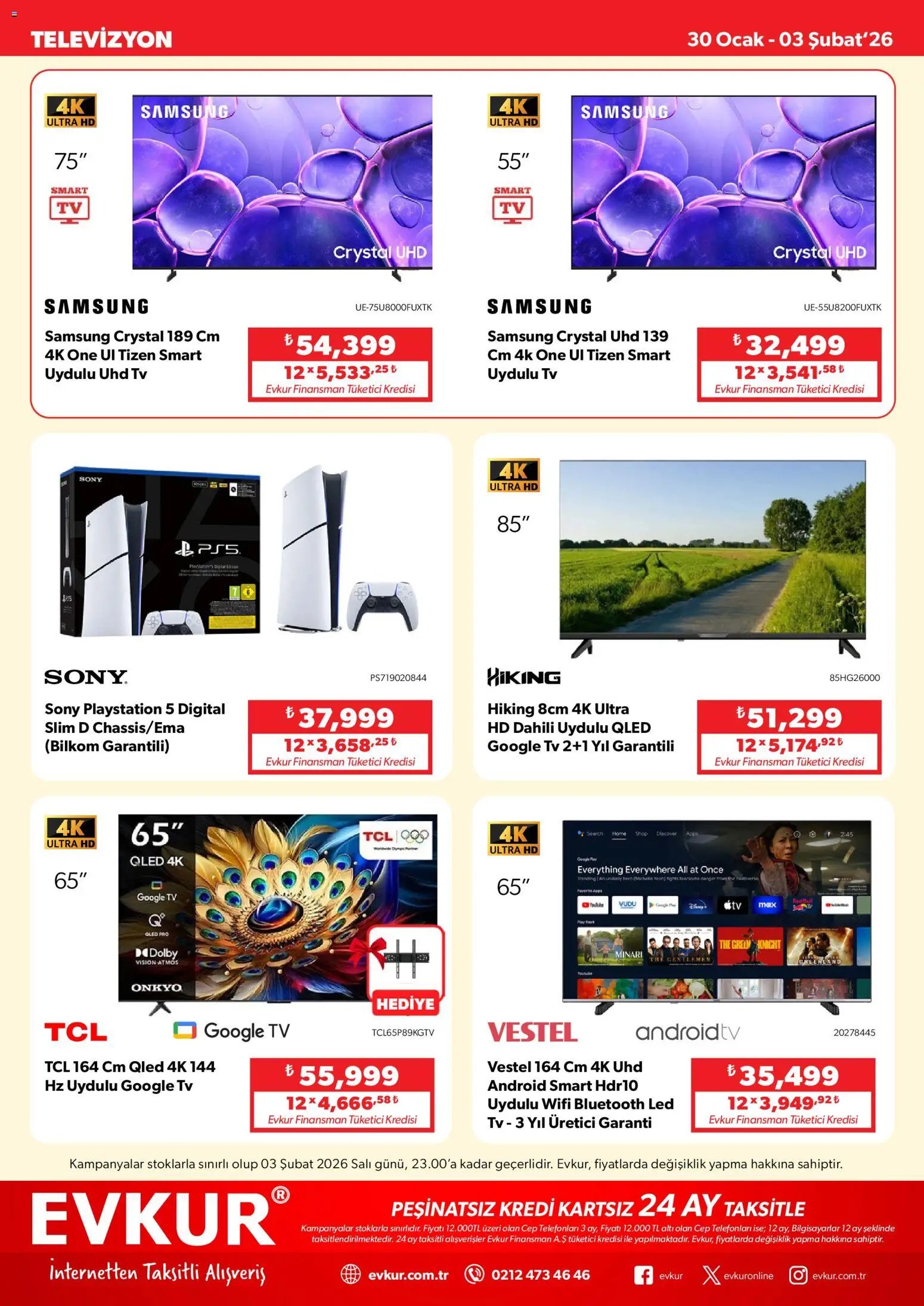 Evkur tarihli katalog 30 0101 2026 Muhteşem Fırsatlar