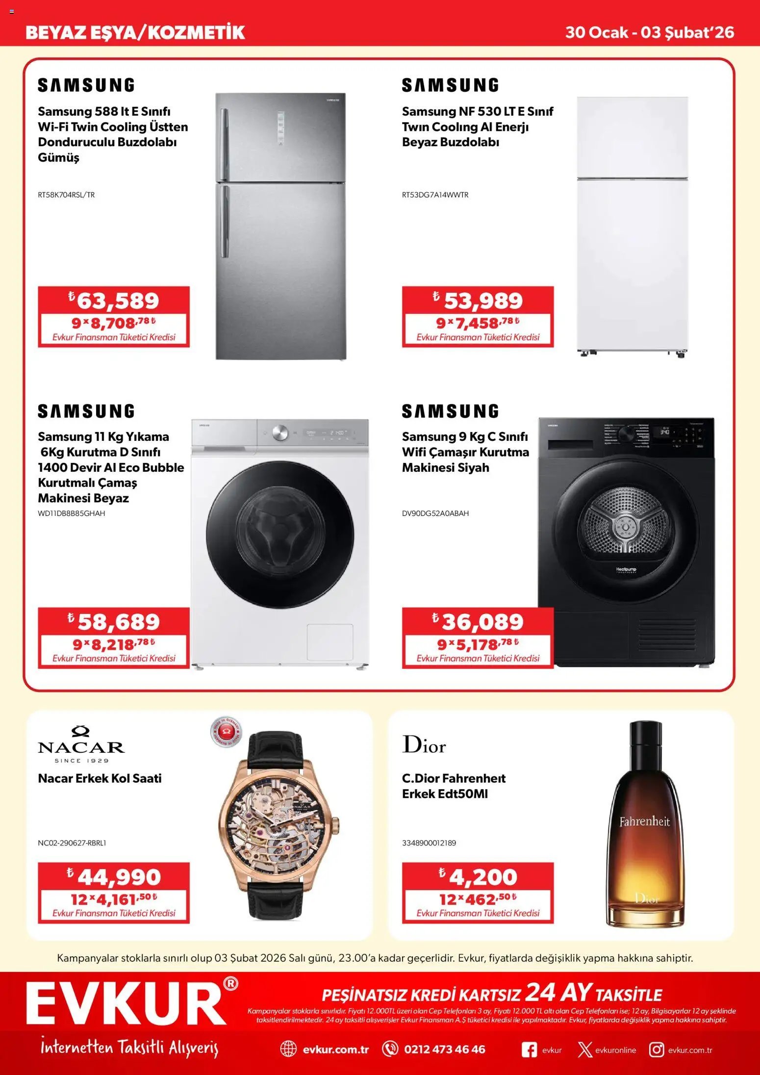 Evkur tarihli katalog 30 0101 2026 Muhteşem Fırsatlar