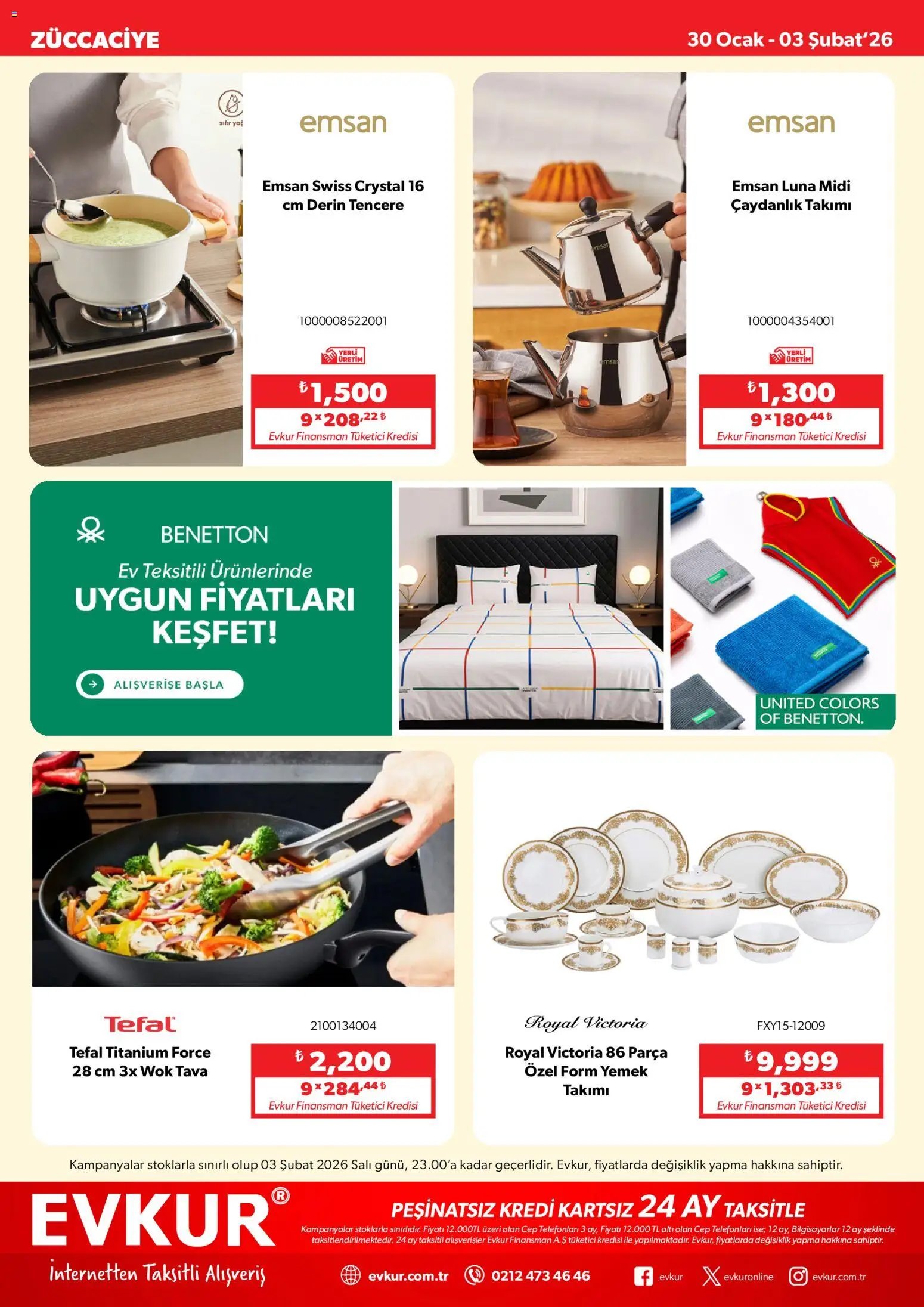 Evkur tarihli katalog 30 0101 2026 Muhteşem Fırsatlar