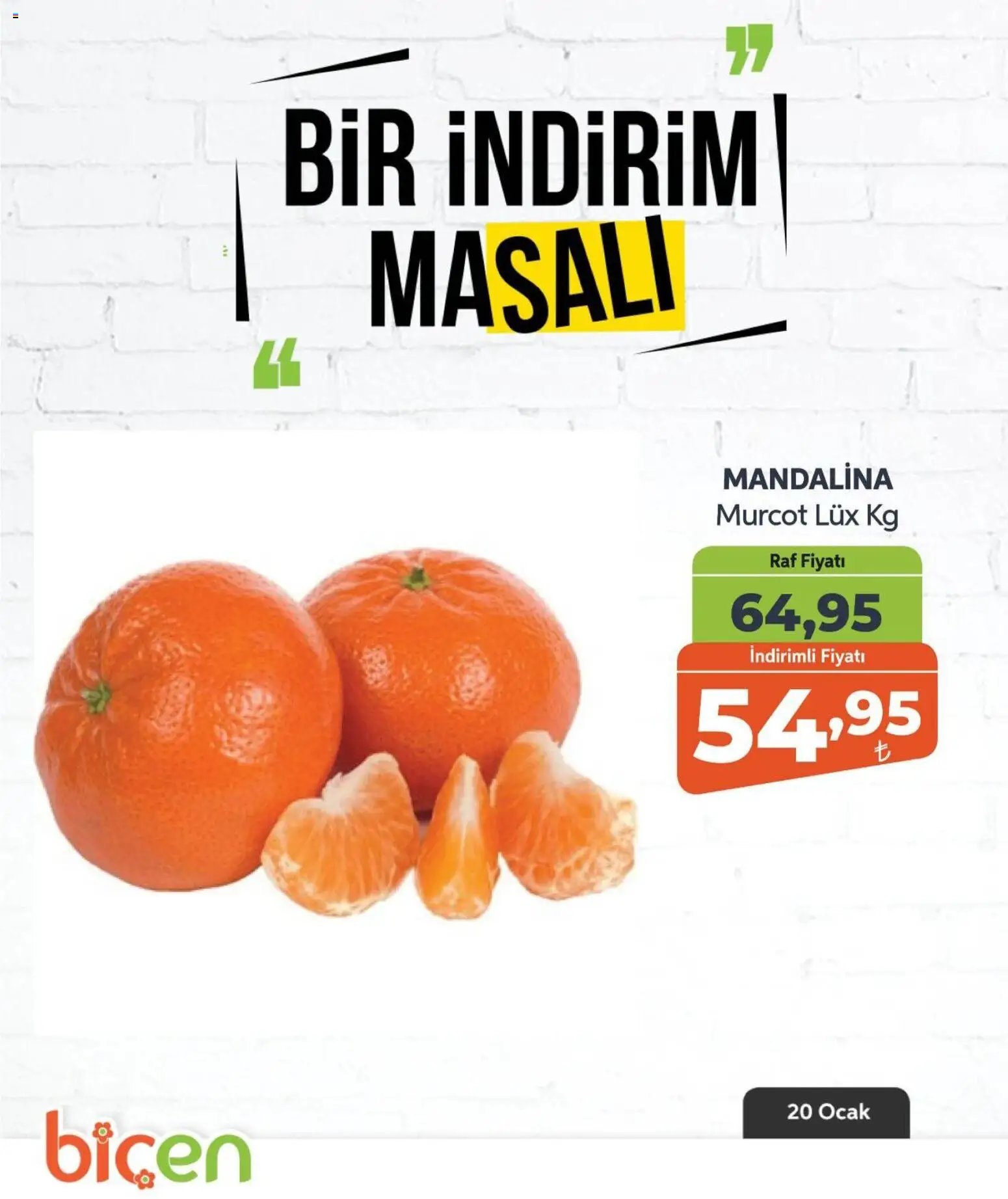 Biçen Market tarihli katalog 20 0101 2026 Bir İndirim MaSalı - meyve