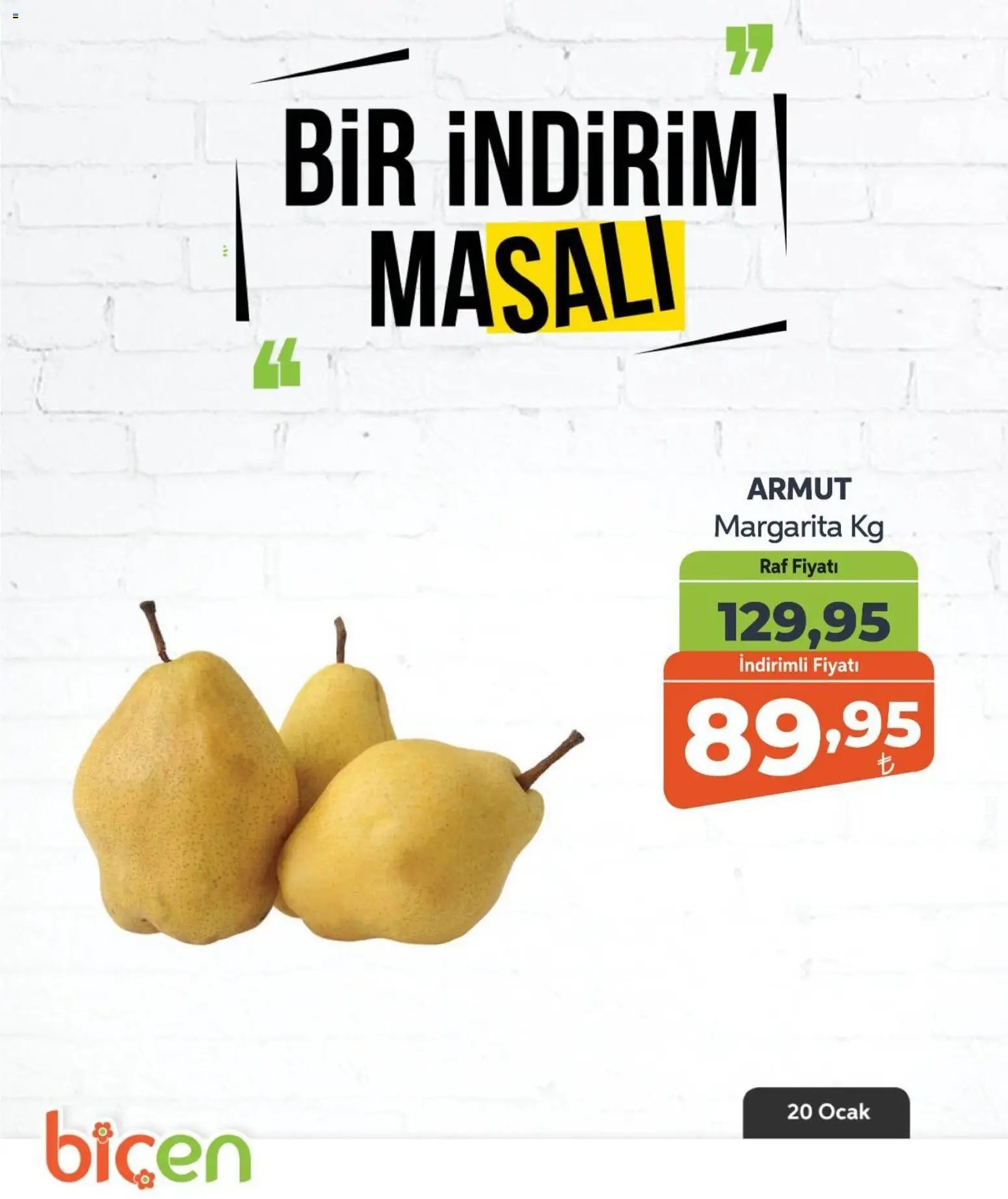 Biçen Market tarihli katalog 20 0101 2026 Bir İndirim MaSalı - meyve