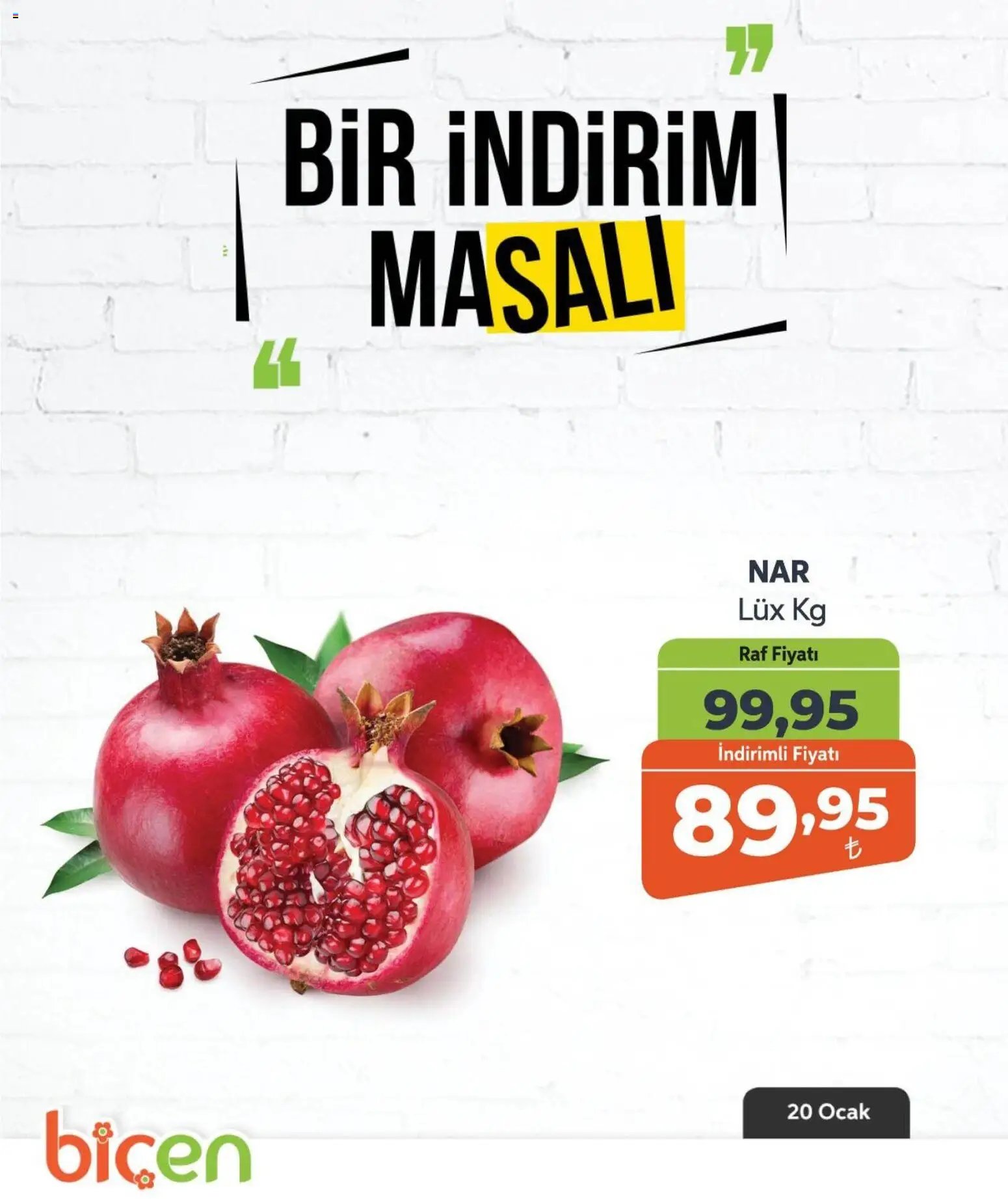 Biçen Market tarihli katalog 20 0101 2026 Bir İndirim MaSalı - meyve