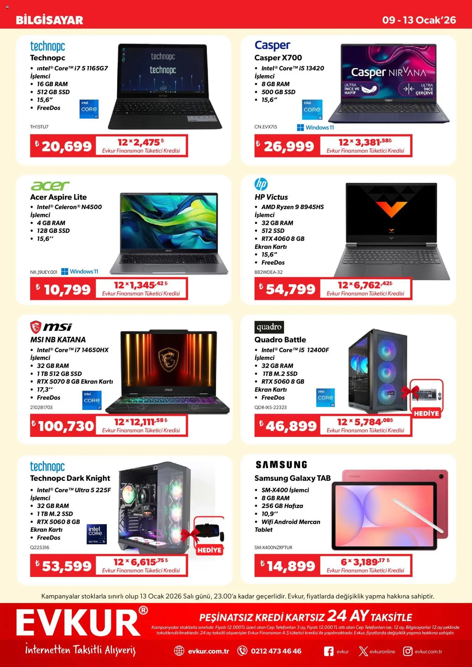 Evkur tarihli katalog 09 0101 2026 Katalog