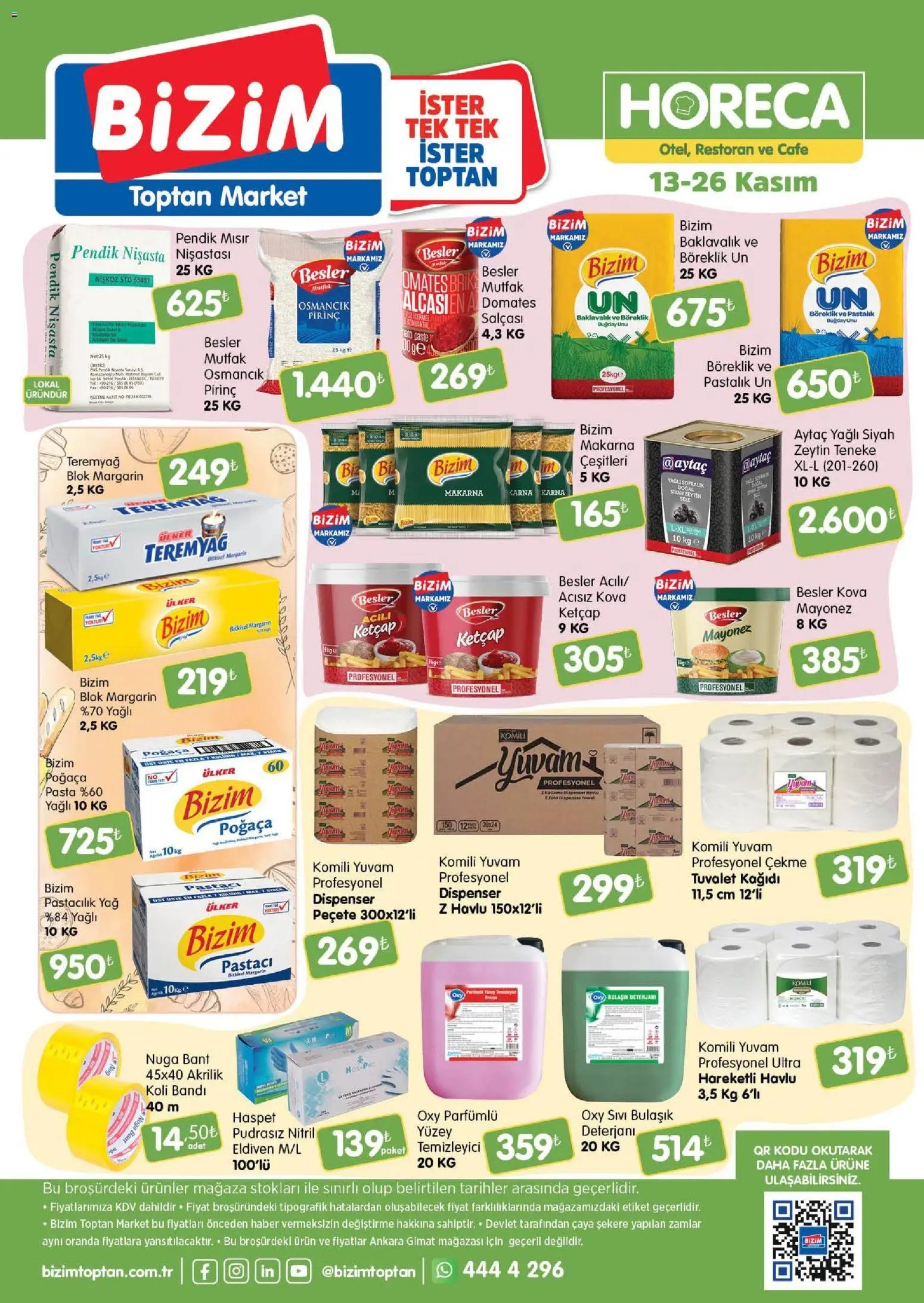 Bizim Toptan tarihli katalog 13 1111 2025 Horeca kataloğu