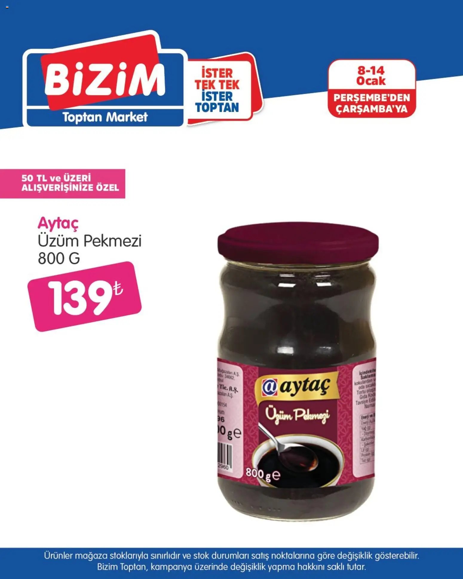 Bizim Toptan tarihli katalog 08 0101 2026 Katalog