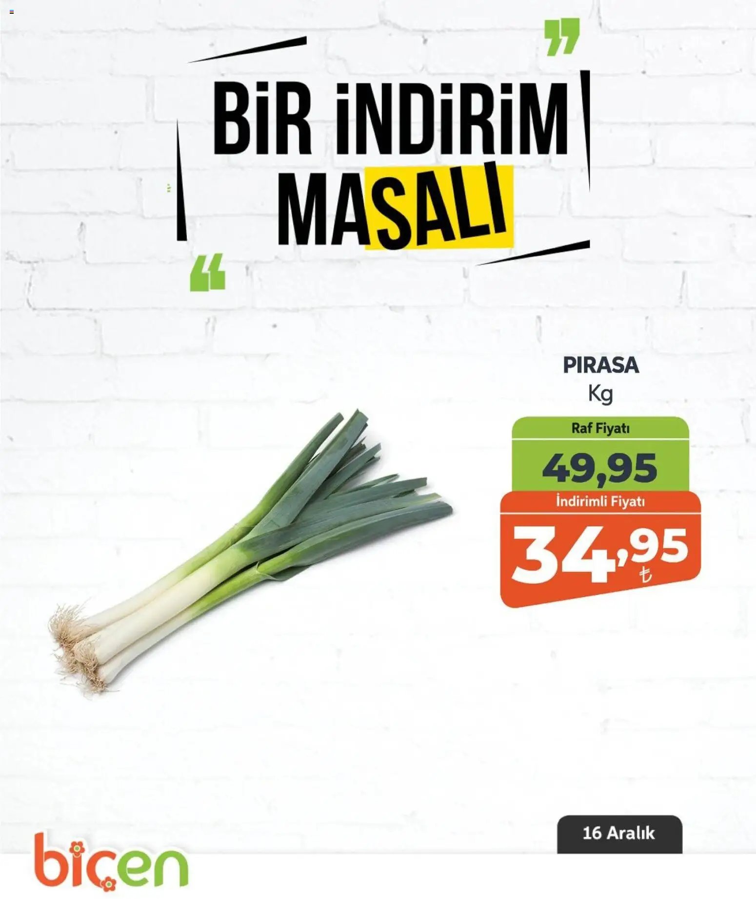 Biçen Market tarihli katalog 16 1212 2025 Bir İndirim MaSalı - sebze