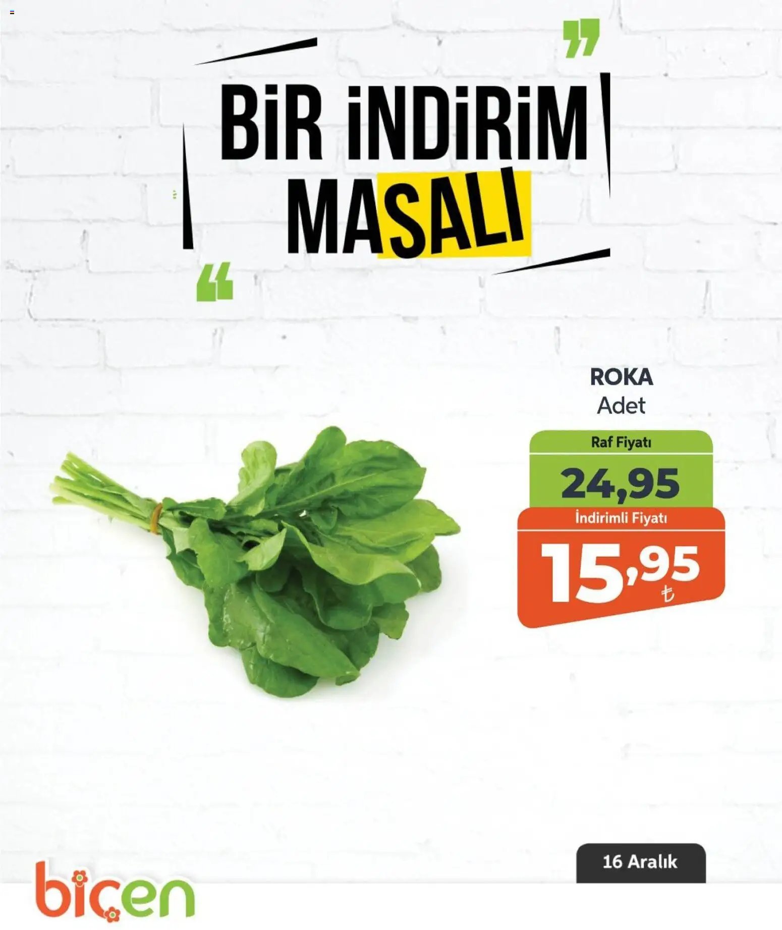 Biçen Market tarihli katalog 16 1212 2025 Bir İndirim MaSalı - sebze