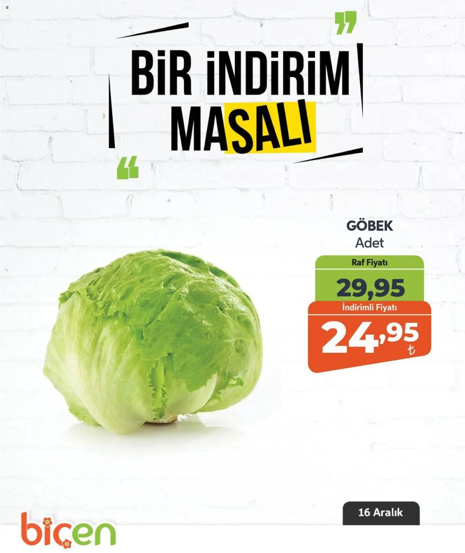 Biçen Market tarihli katalog 16 1212 2025 Bir İndirim MaSalı - sebze