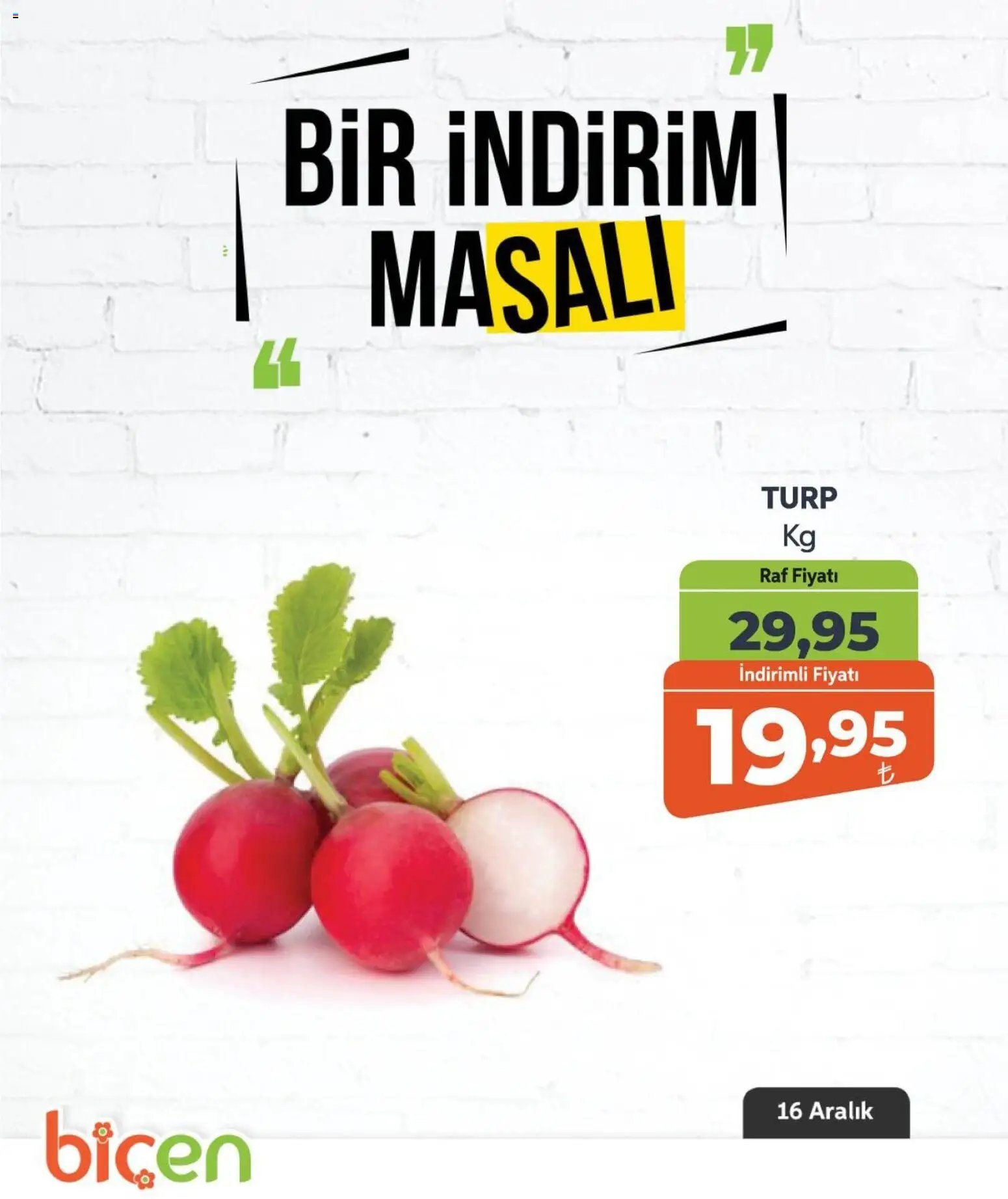 Biçen Market tarihli katalog 16 1212 2025 Bir İndirim MaSalı - sebze