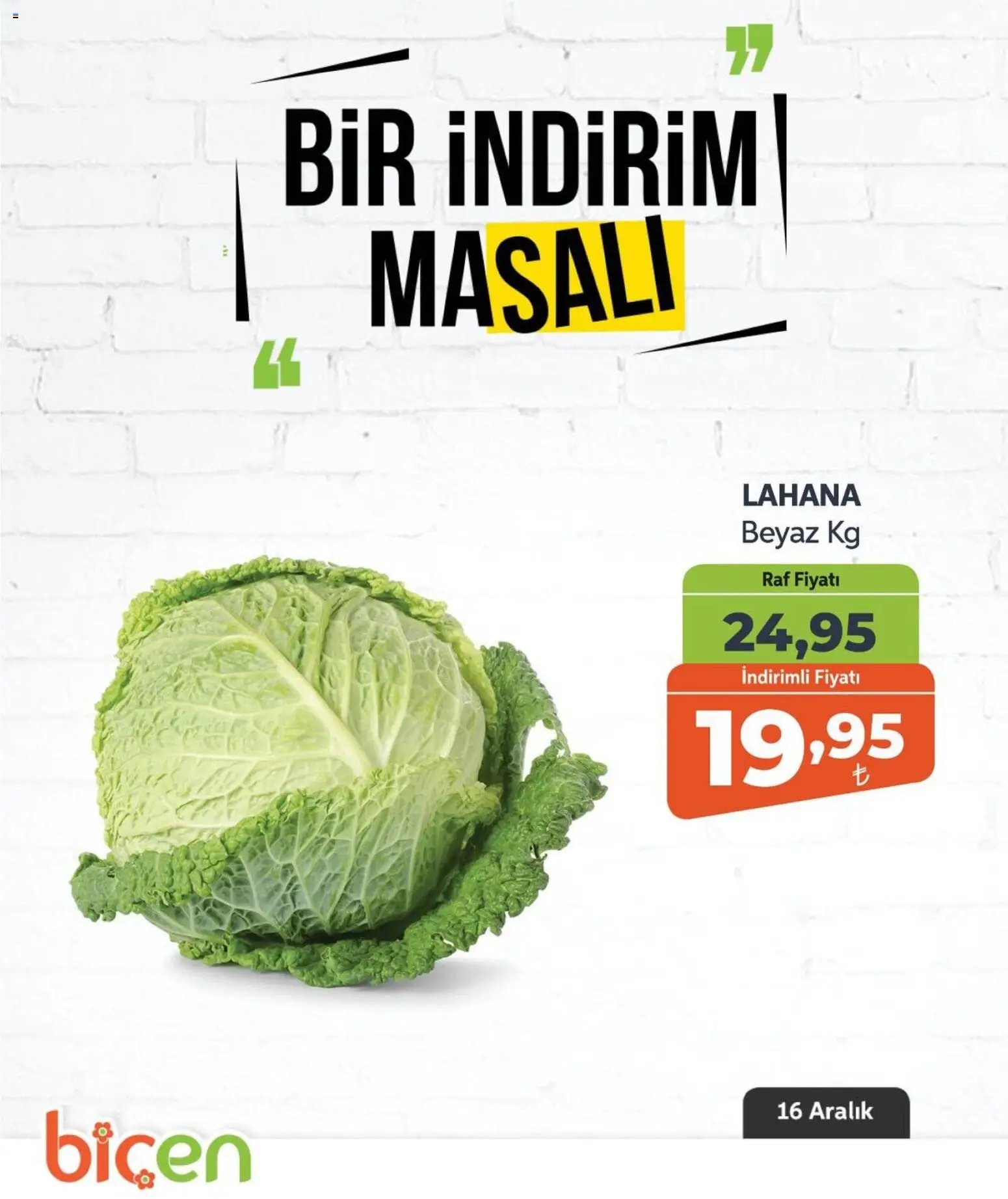 Biçen Market tarihli katalog 16 1212 2025 Bir İndirim MaSalı - sebze