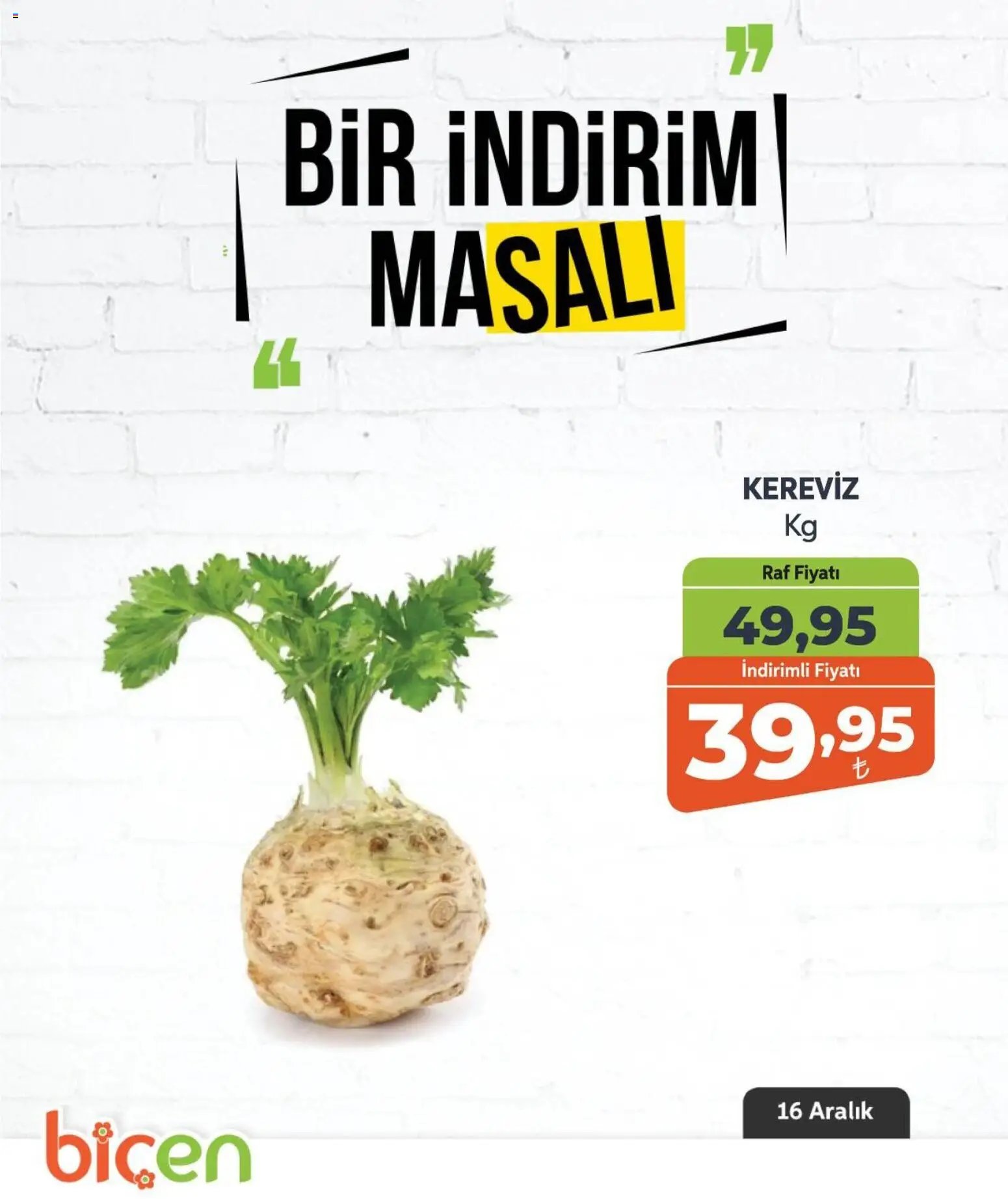 Biçen Market tarihli katalog 16 1212 2025 Bir İndirim MaSalı - sebze