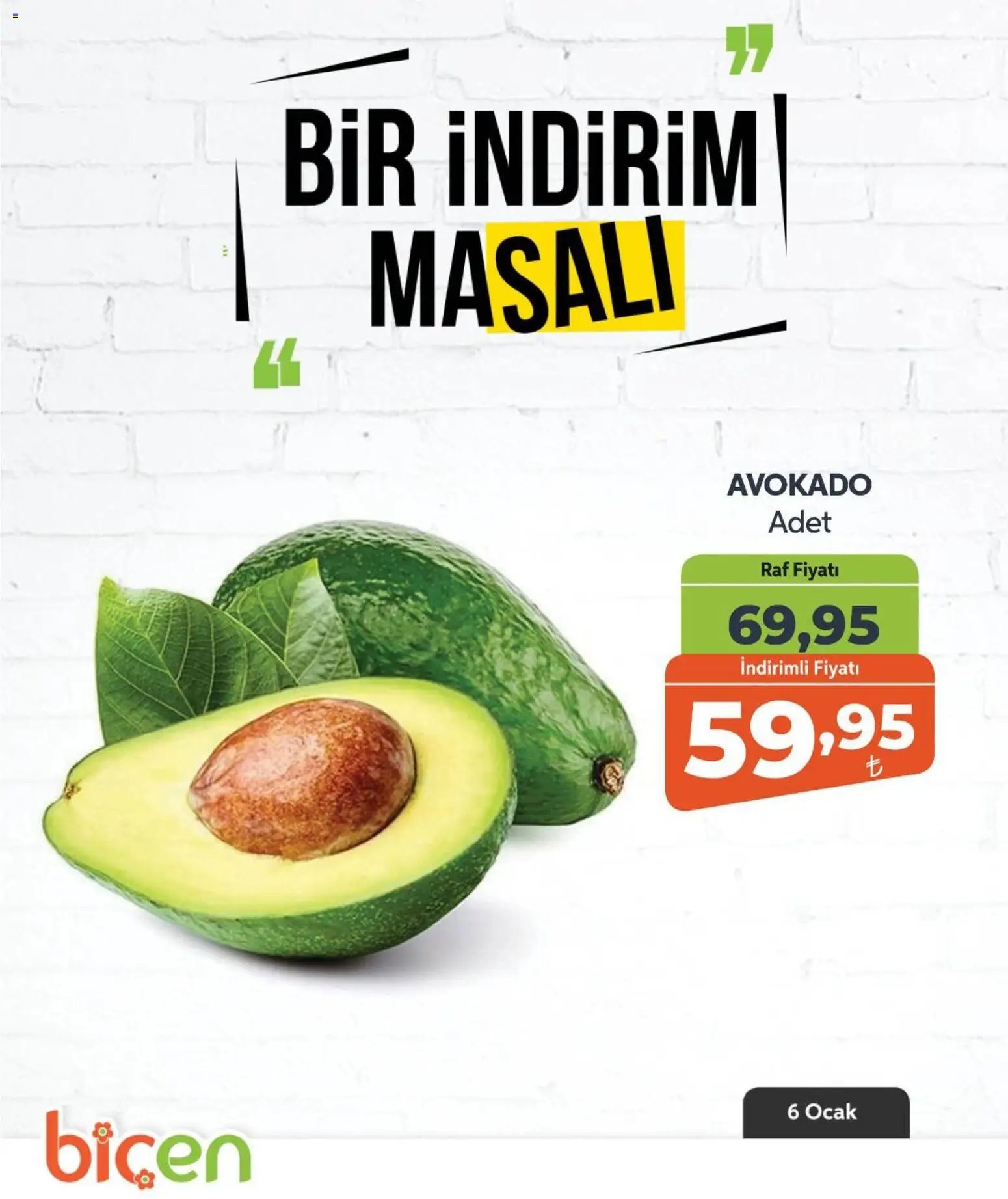Biçen Market tarihli katalog 06 0101 2026 Bir İndirim MaSalı - meyve