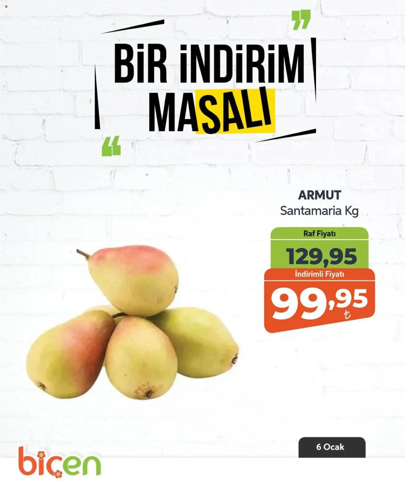Biçen Market tarihli katalog 06 0101 2026 Bir İndirim MaSalı - meyve