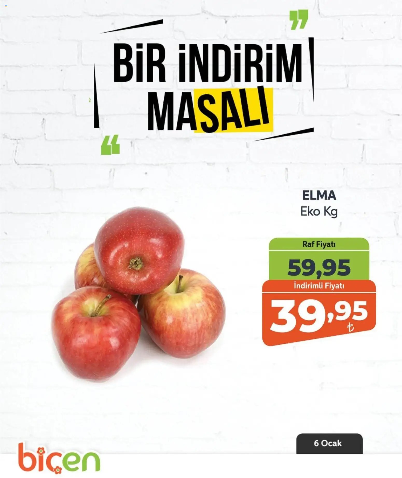Biçen Market tarihli katalog 06 0101 2026 Bir İndirim MaSalı - meyve