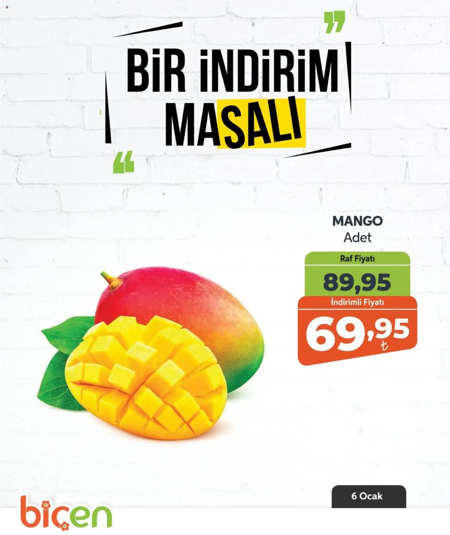 Biçen Market tarihli katalog 06 0101 2026 Bir İndirim MaSalı - meyve
