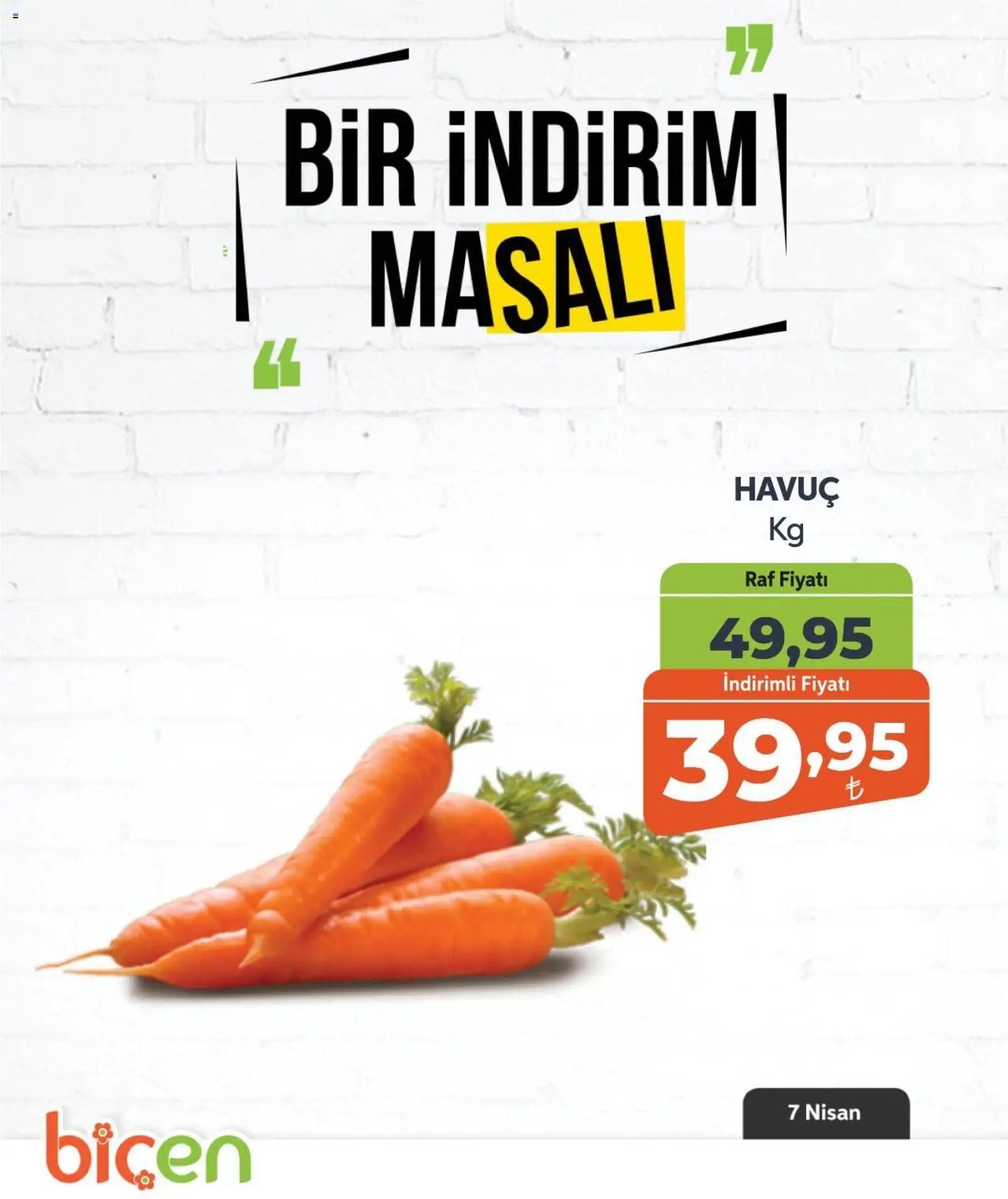 Biçen Market tarihli katalog 07 0404 2026 Biçen Market - Bir İndirim MaSalı - sebze