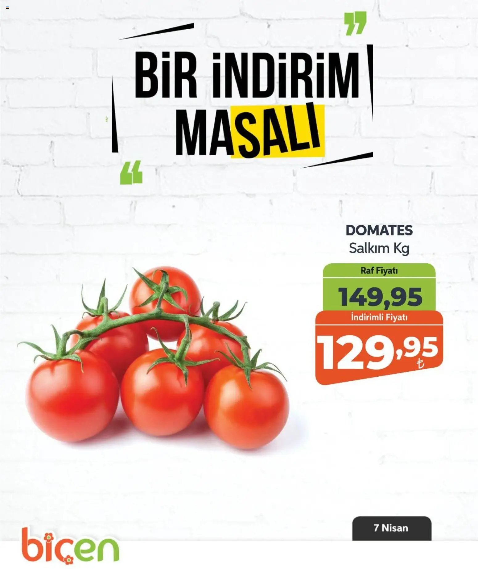 Biçen Market tarihli katalog 07 0404 2026 Biçen Market - Bir İndirim MaSalı - sebze