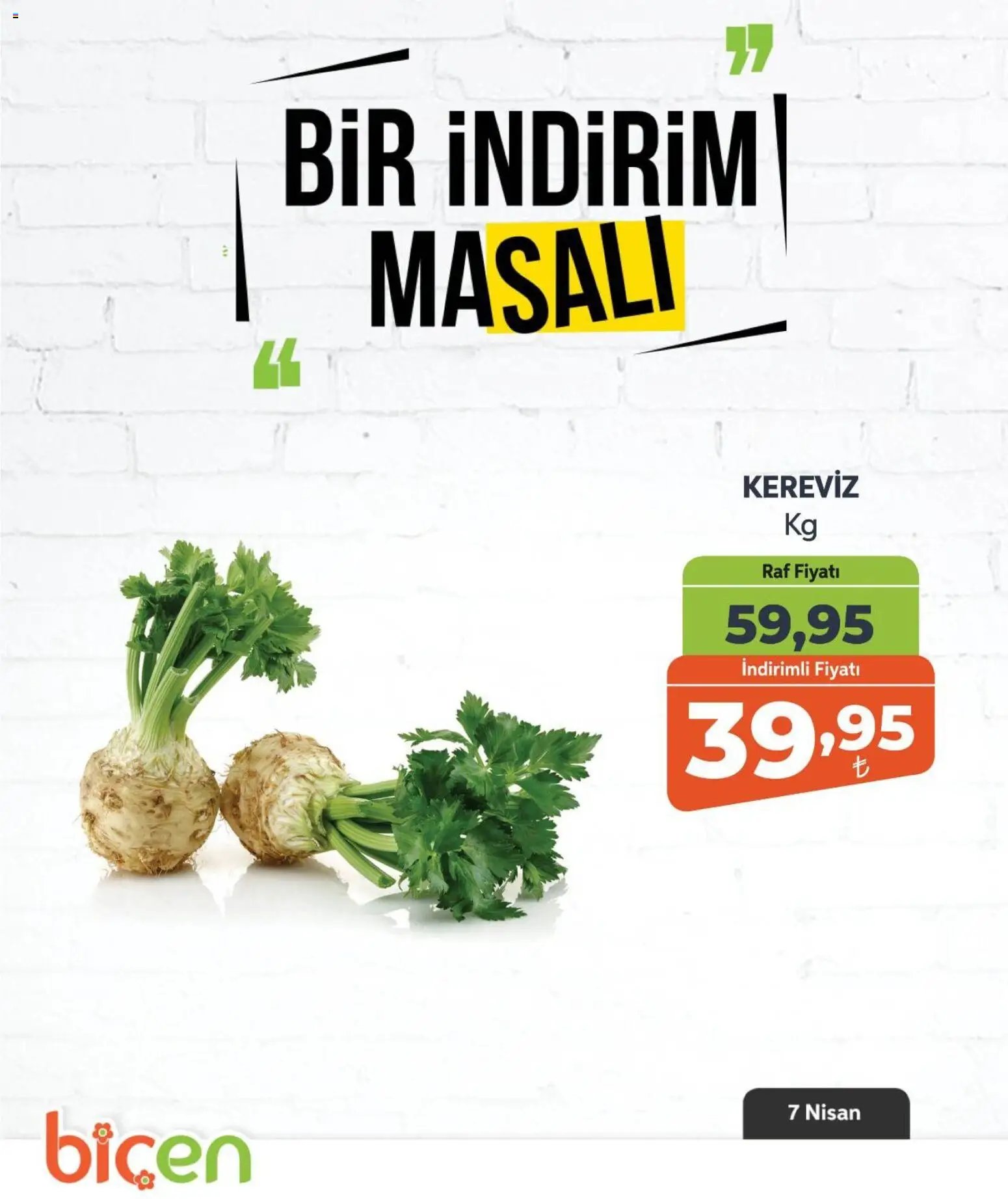 Biçen Market tarihli katalog 07 0404 2026 Biçen Market - Bir İndirim MaSalı - sebze