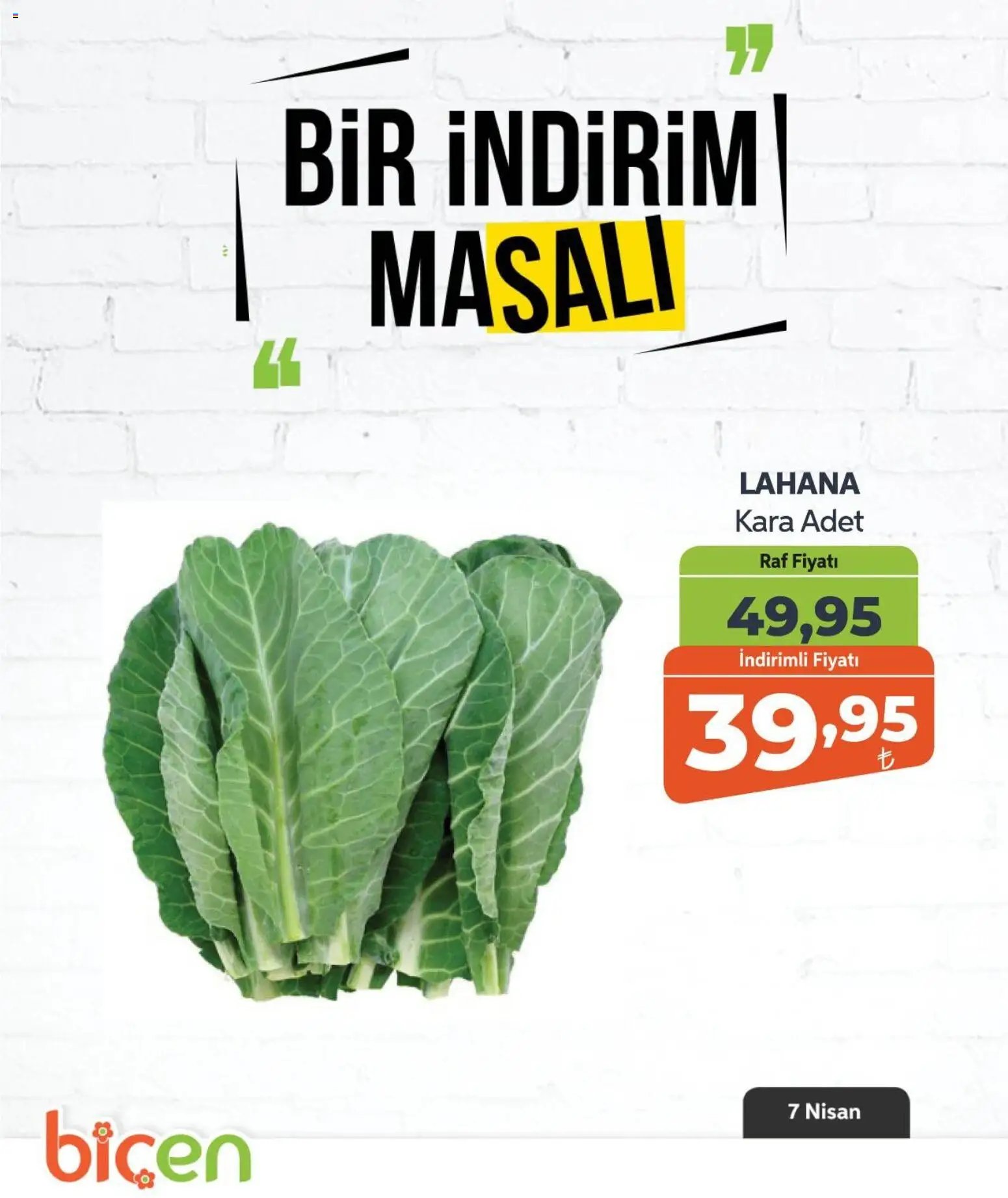 Biçen Market tarihli katalog 07 0404 2026 Biçen Market - Bir İndirim MaSalı - sebze