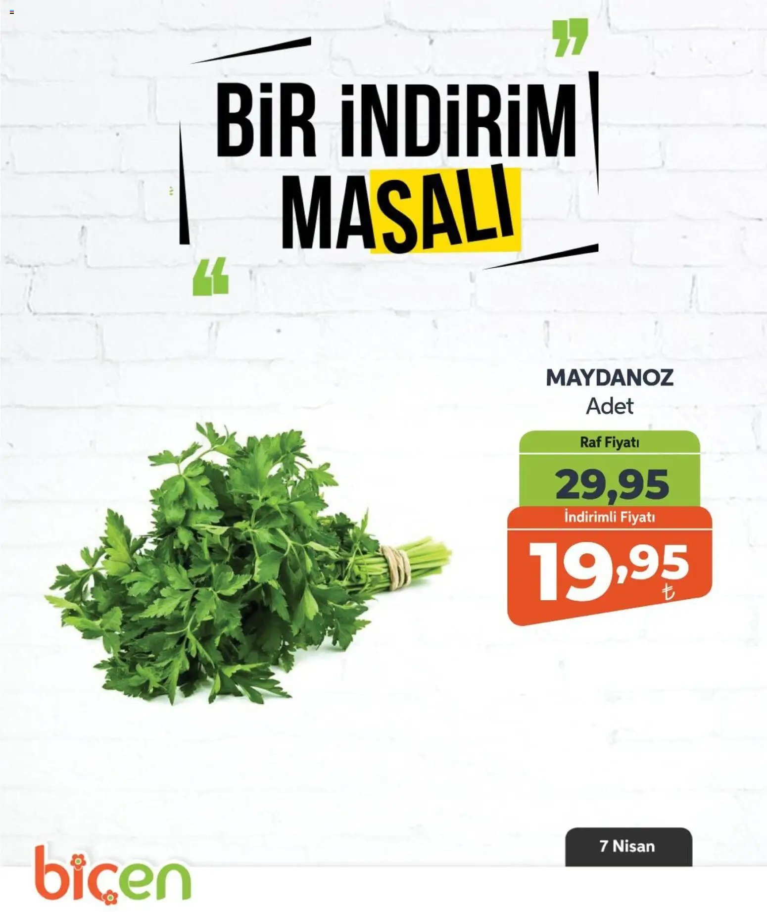 Biçen Market tarihli katalog 07 0404 2026 Biçen Market - Bir İndirim MaSalı - sebze
