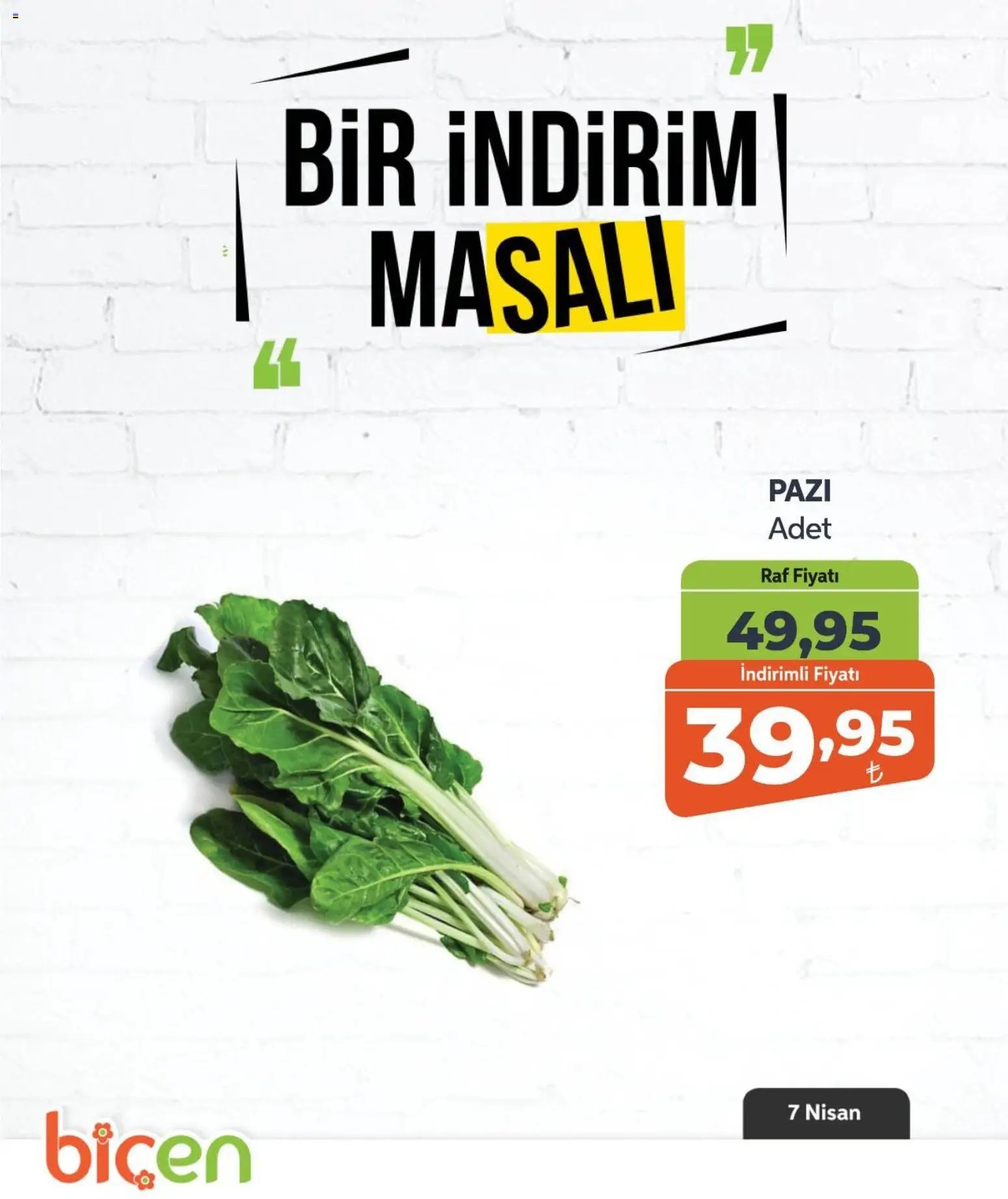 Biçen Market tarihli katalog 07 0404 2026 Biçen Market - Bir İndirim MaSalı - sebze