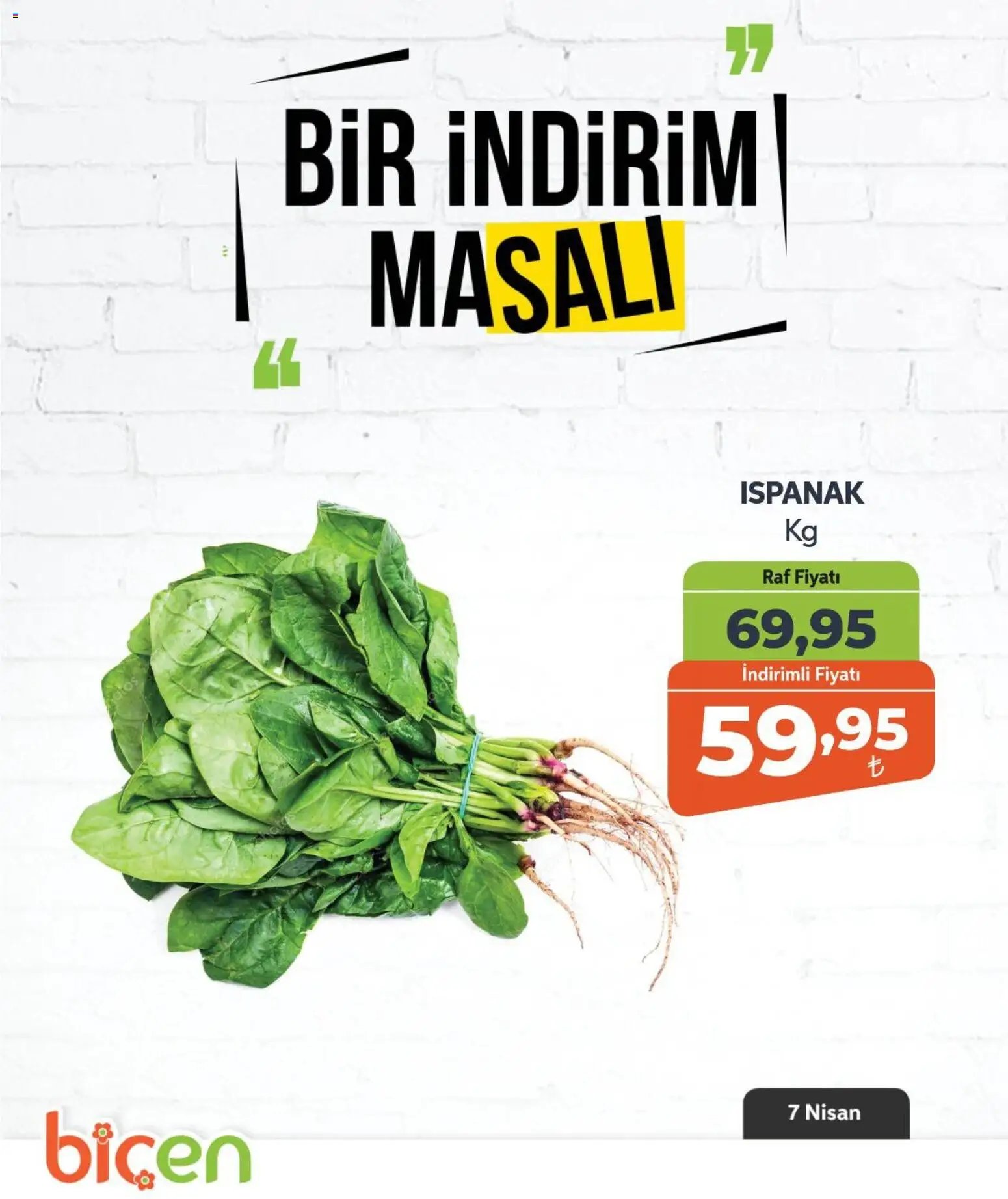 Biçen Market tarihli katalog 07 0404 2026 Biçen Market - Bir İndirim MaSalı - sebze