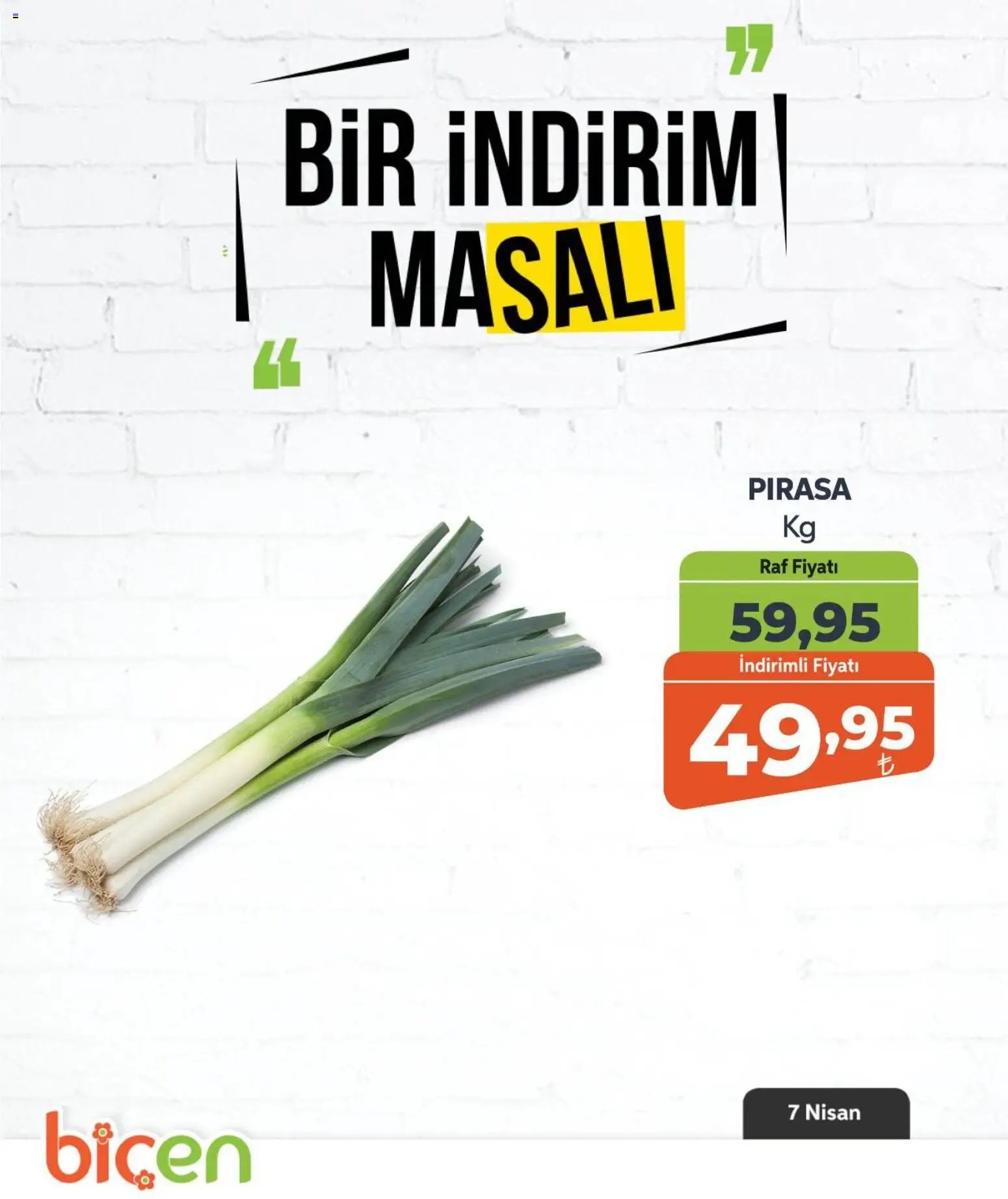 Biçen Market tarihli katalog 07 0404 2026 Biçen Market - Bir İndirim MaSalı - sebze