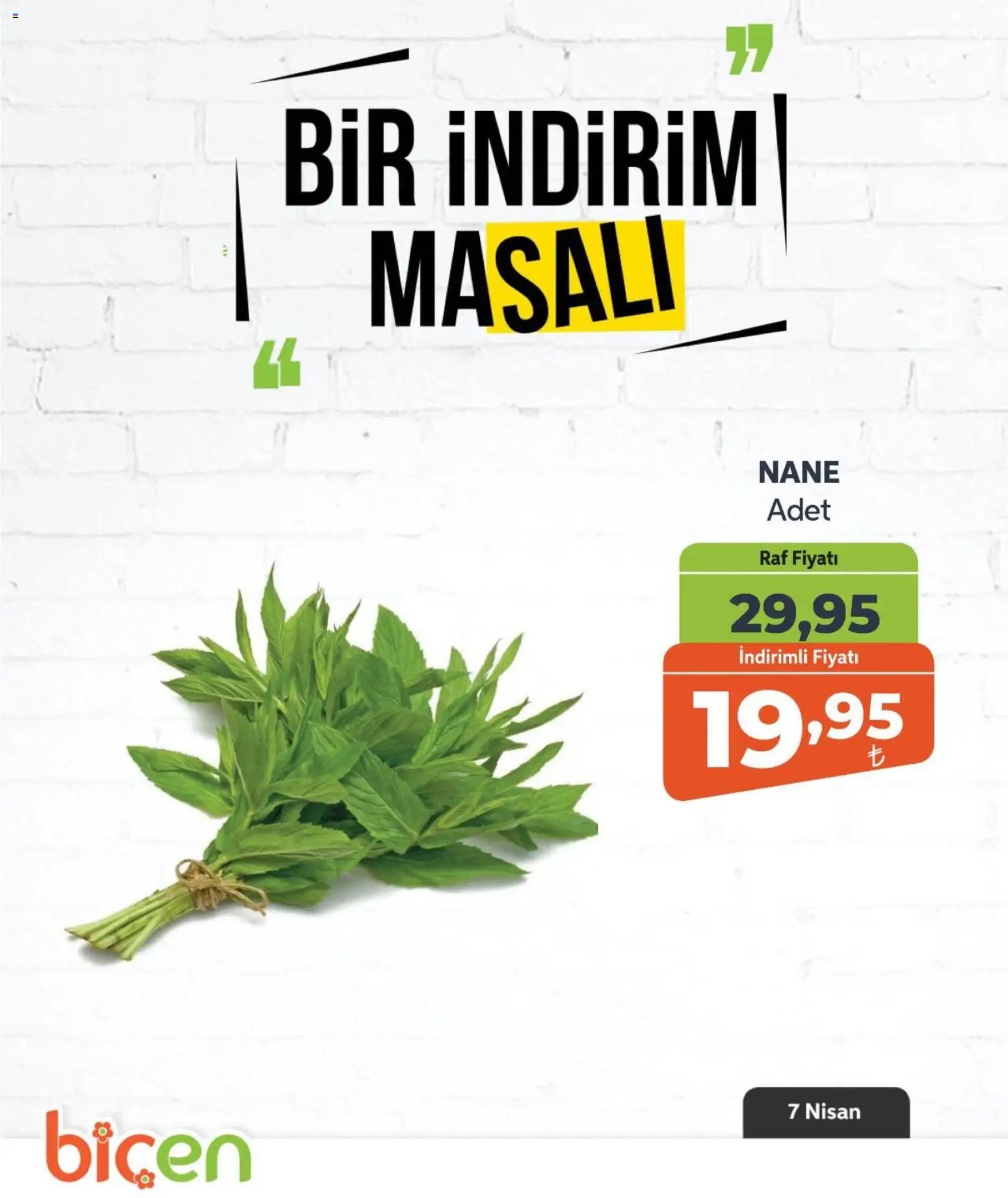 Biçen Market tarihli katalog 07 0404 2026 Biçen Market - Bir İndirim MaSalı - sebze
