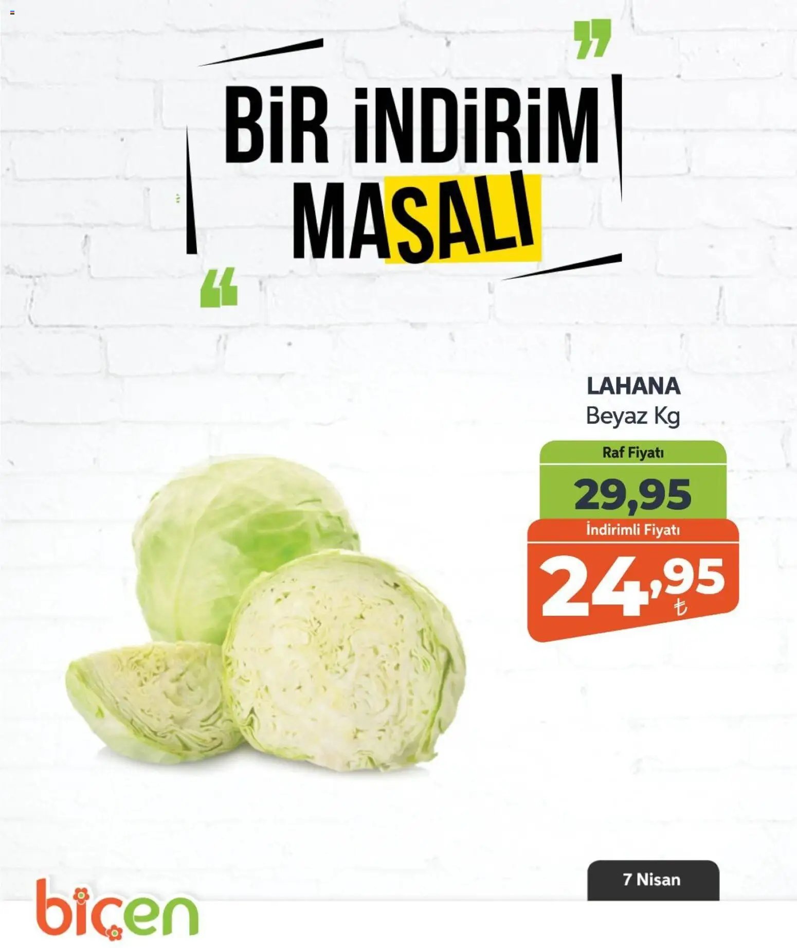 Biçen Market tarihli katalog 07 0404 2026 Biçen Market - Bir İndirim MaSalı - sebze