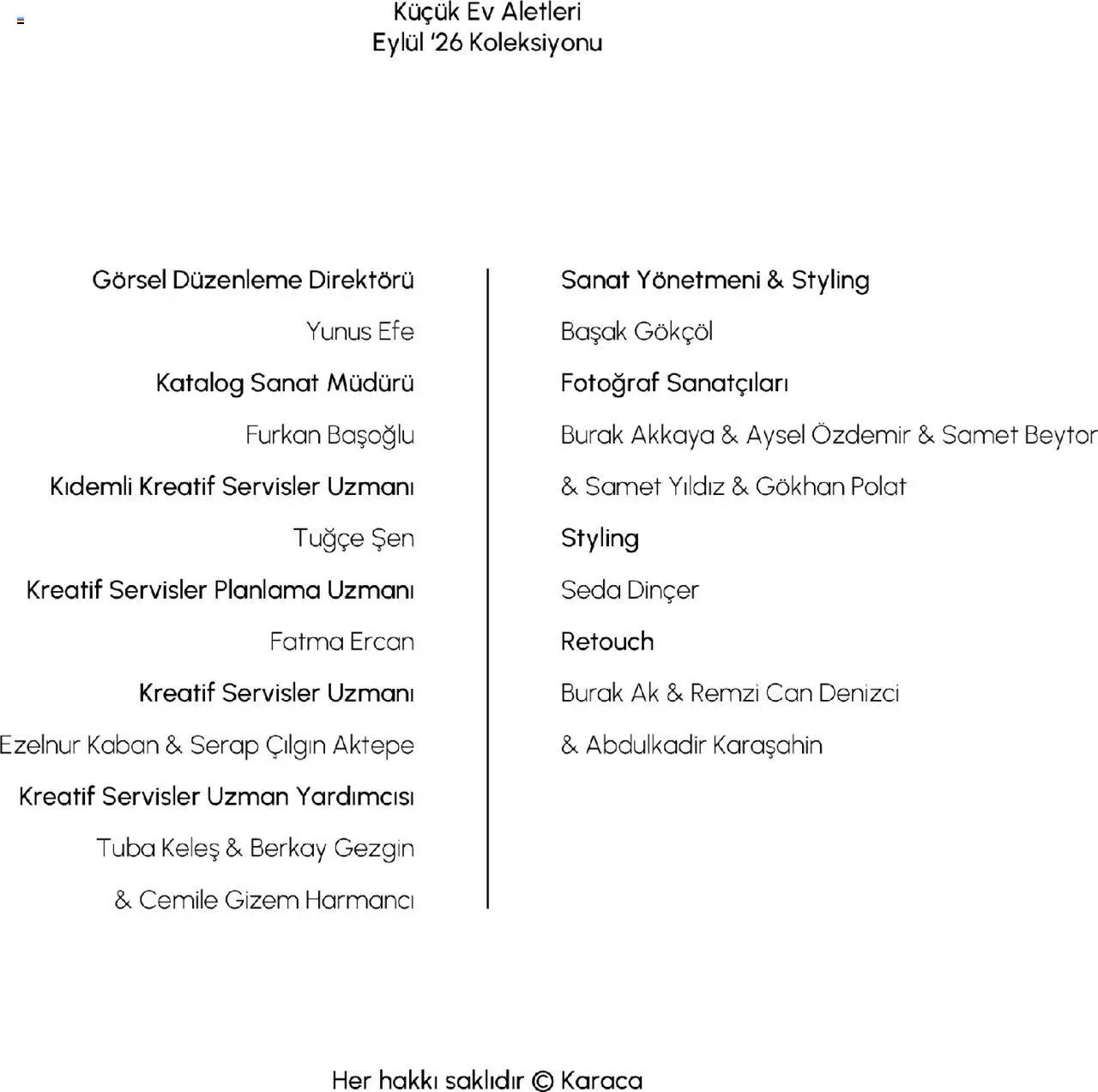 Karaca tarihli katalog 04 0909 2025 Küçük Ev Aletleri 